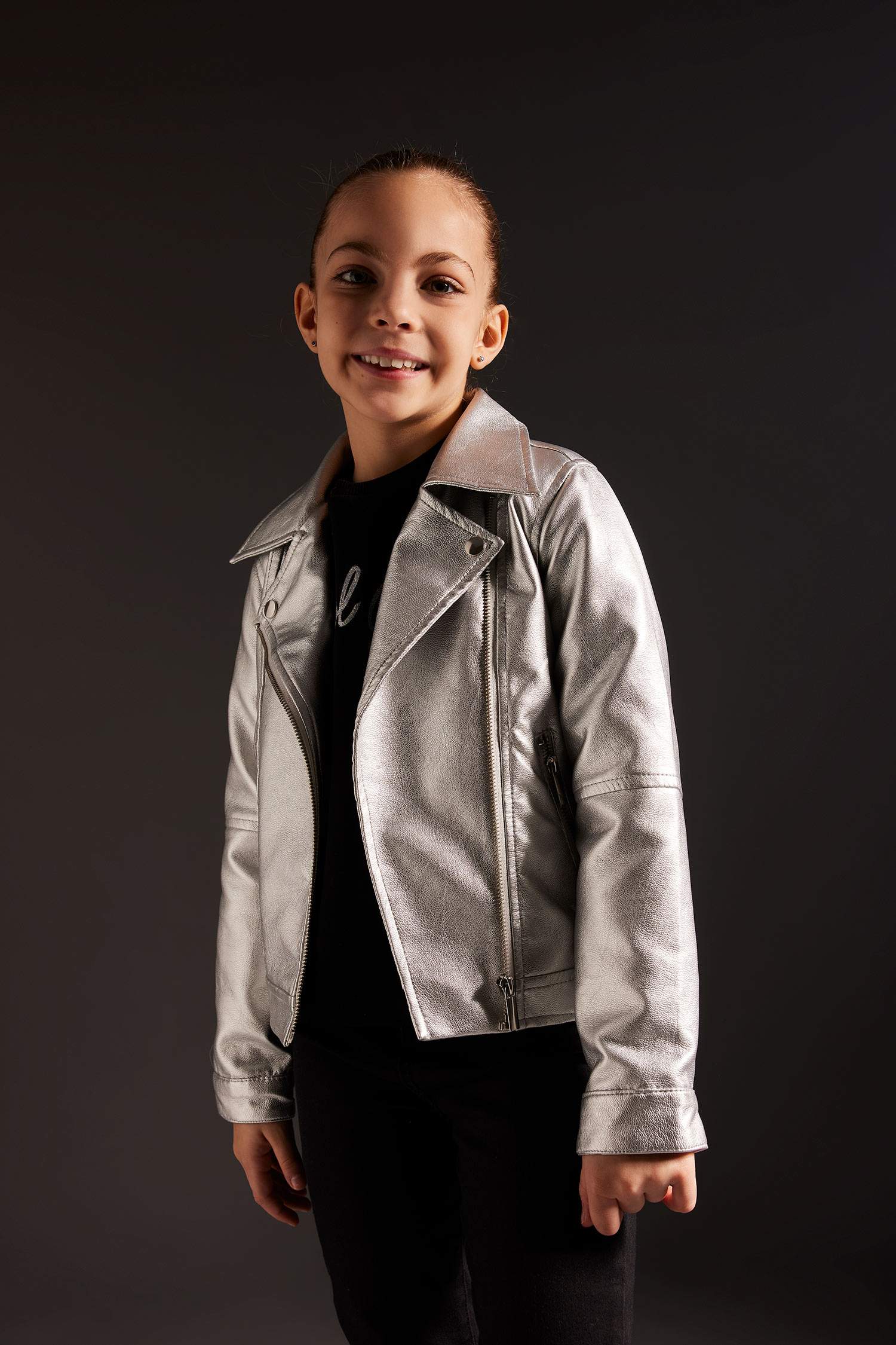 Girls Faux Leather Jacket