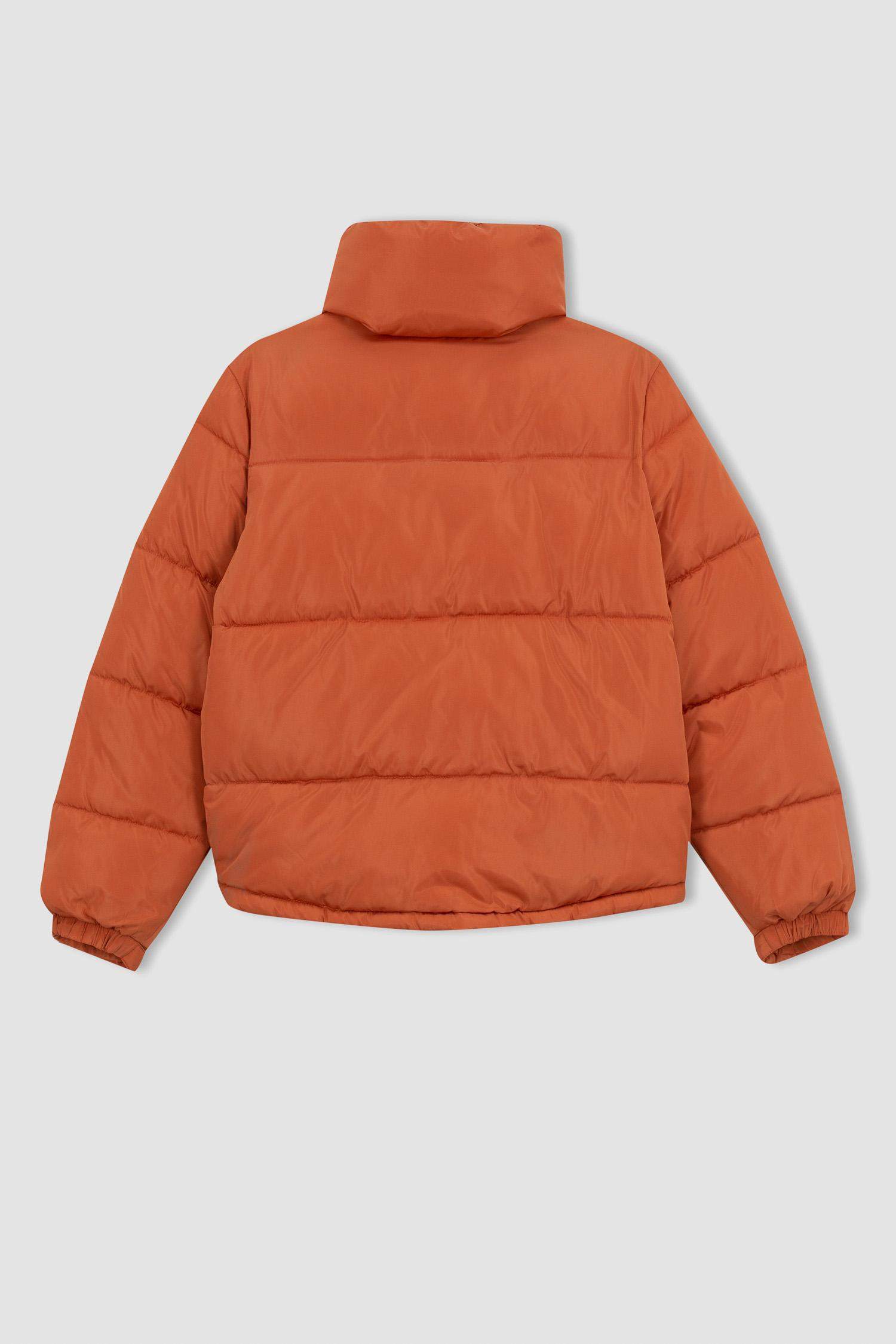 Defactofit Su İtici Regular Fit Dik Yaka Fermuarlı El Geçmeli Cepli Şişme Mont