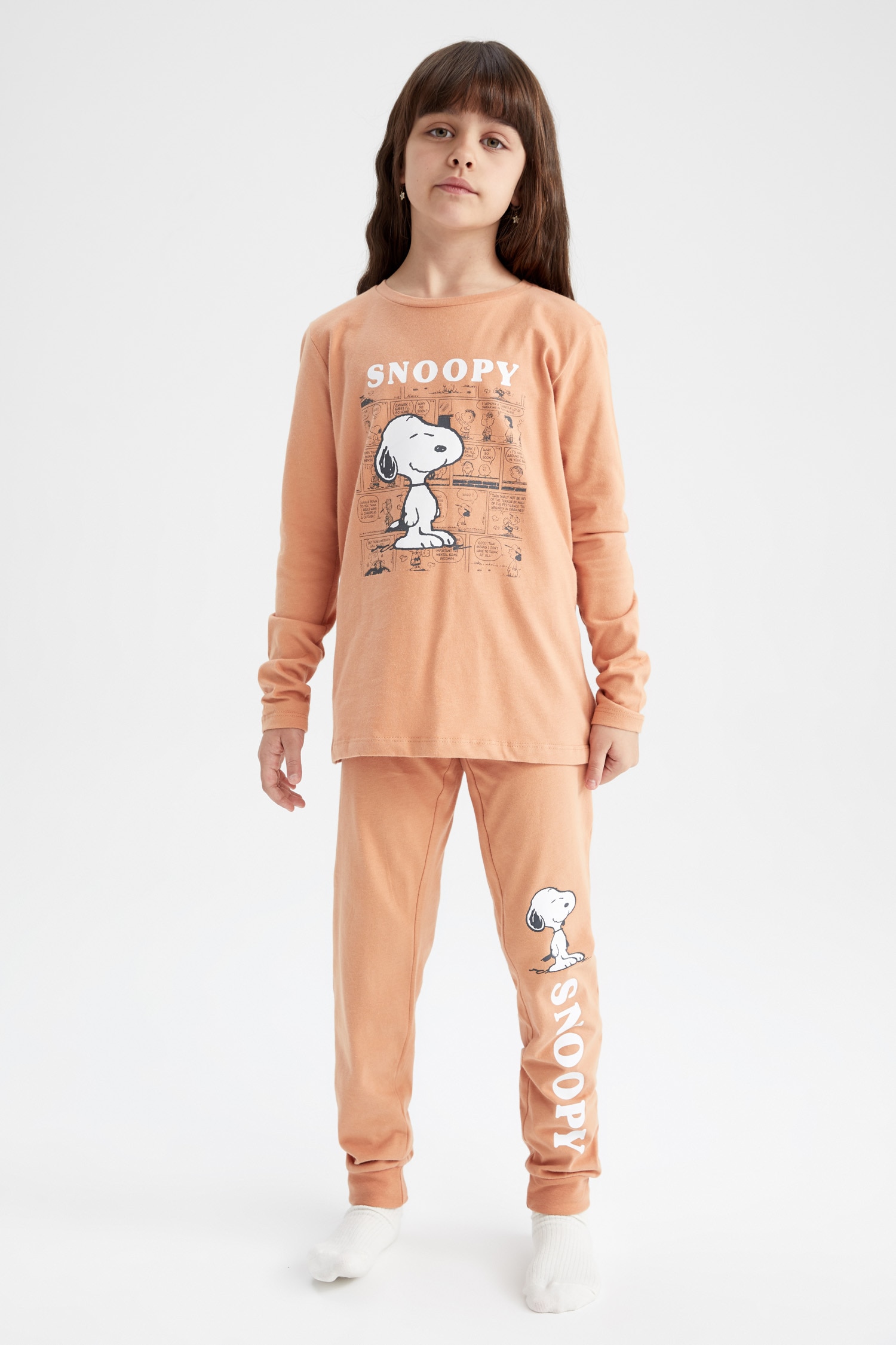 T-shirt Manches Longues Snoopy Pour Fille 9-10 Ans - Gris - Occasion Très Bon état