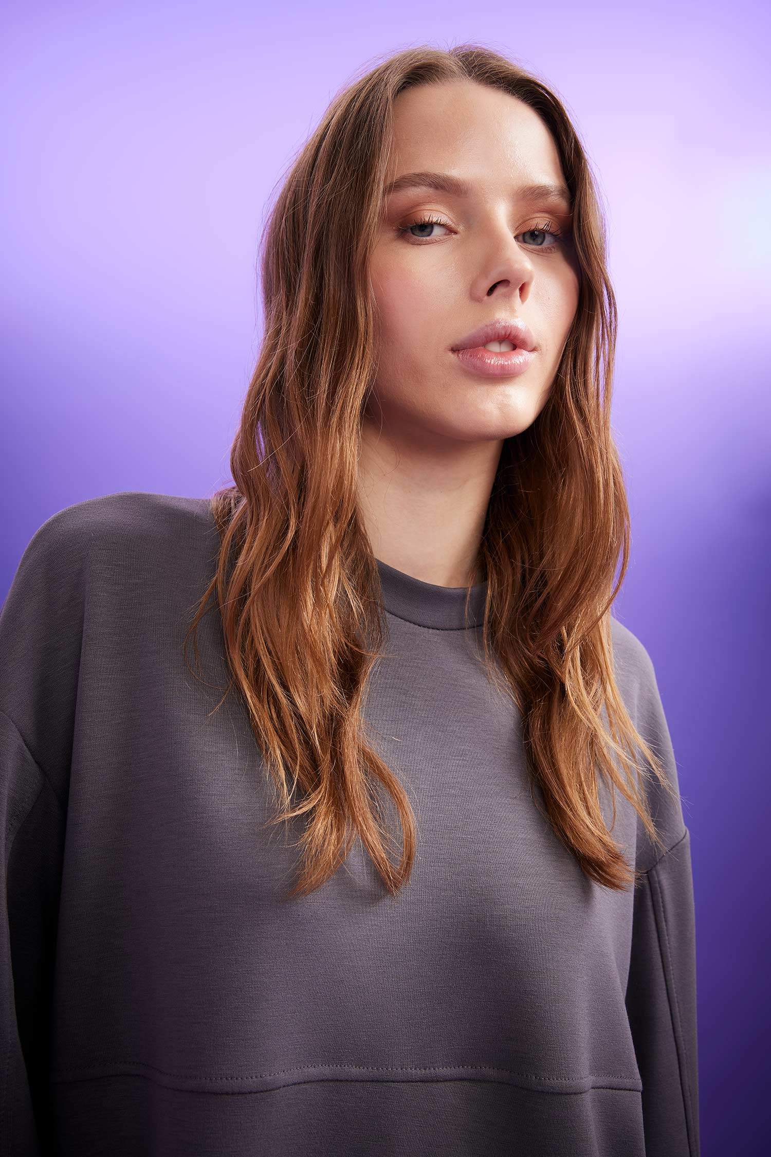 Relax Fit Crew Neck Sweatshirt Tunic