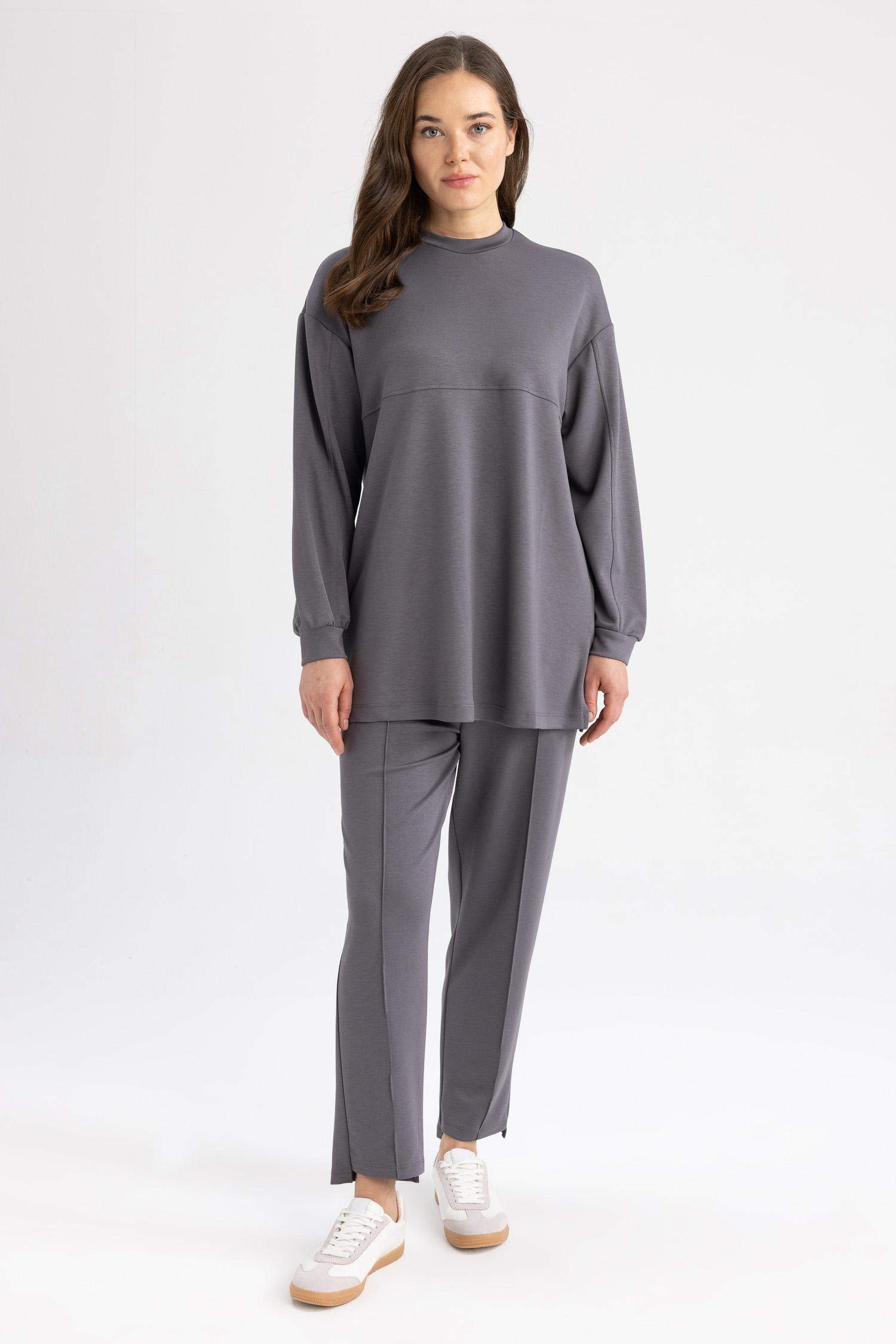 Relax Fit Crew Neck Sweatshirt Tunic