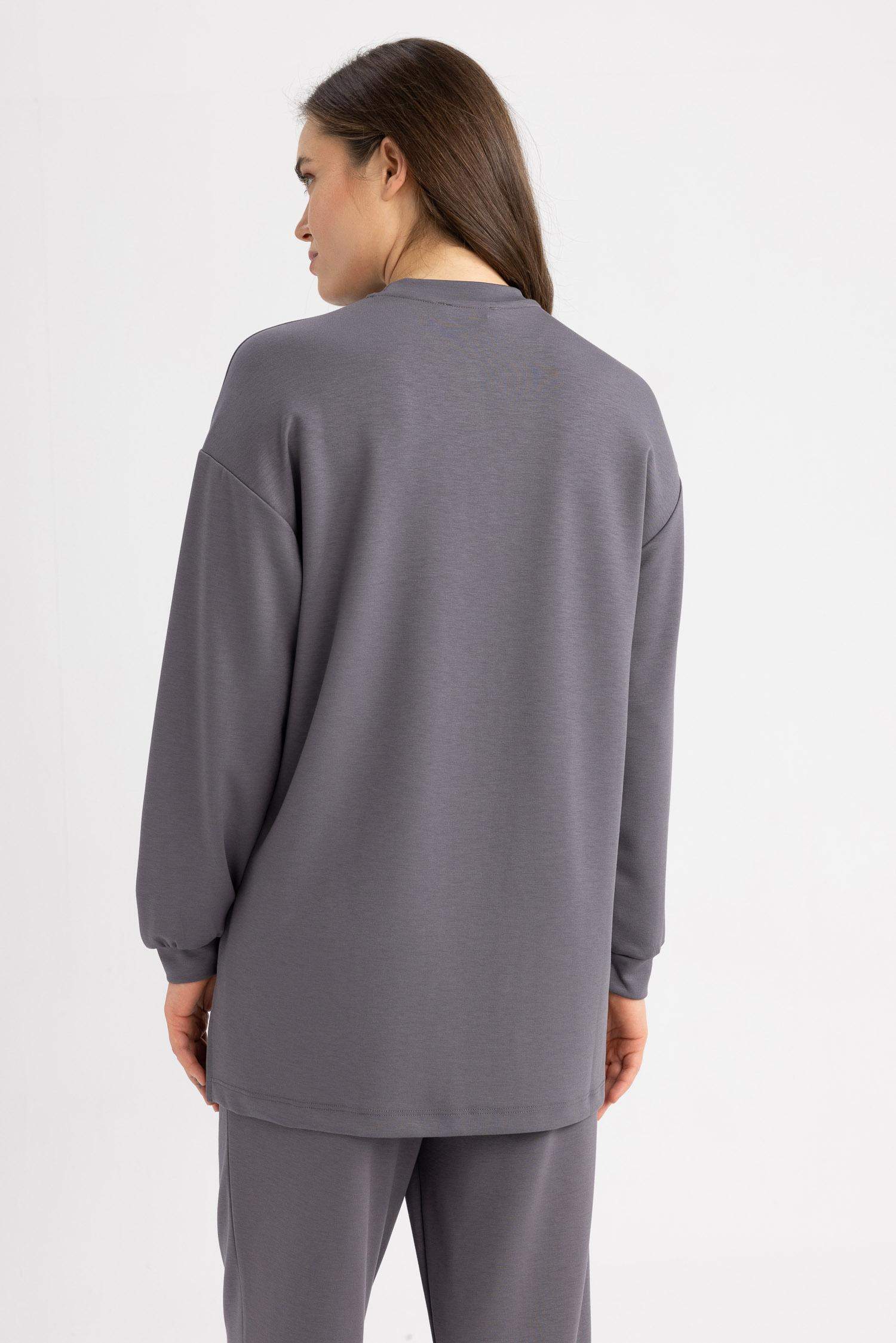 Relax Fit Crew Neck Sweatshirt Tunic