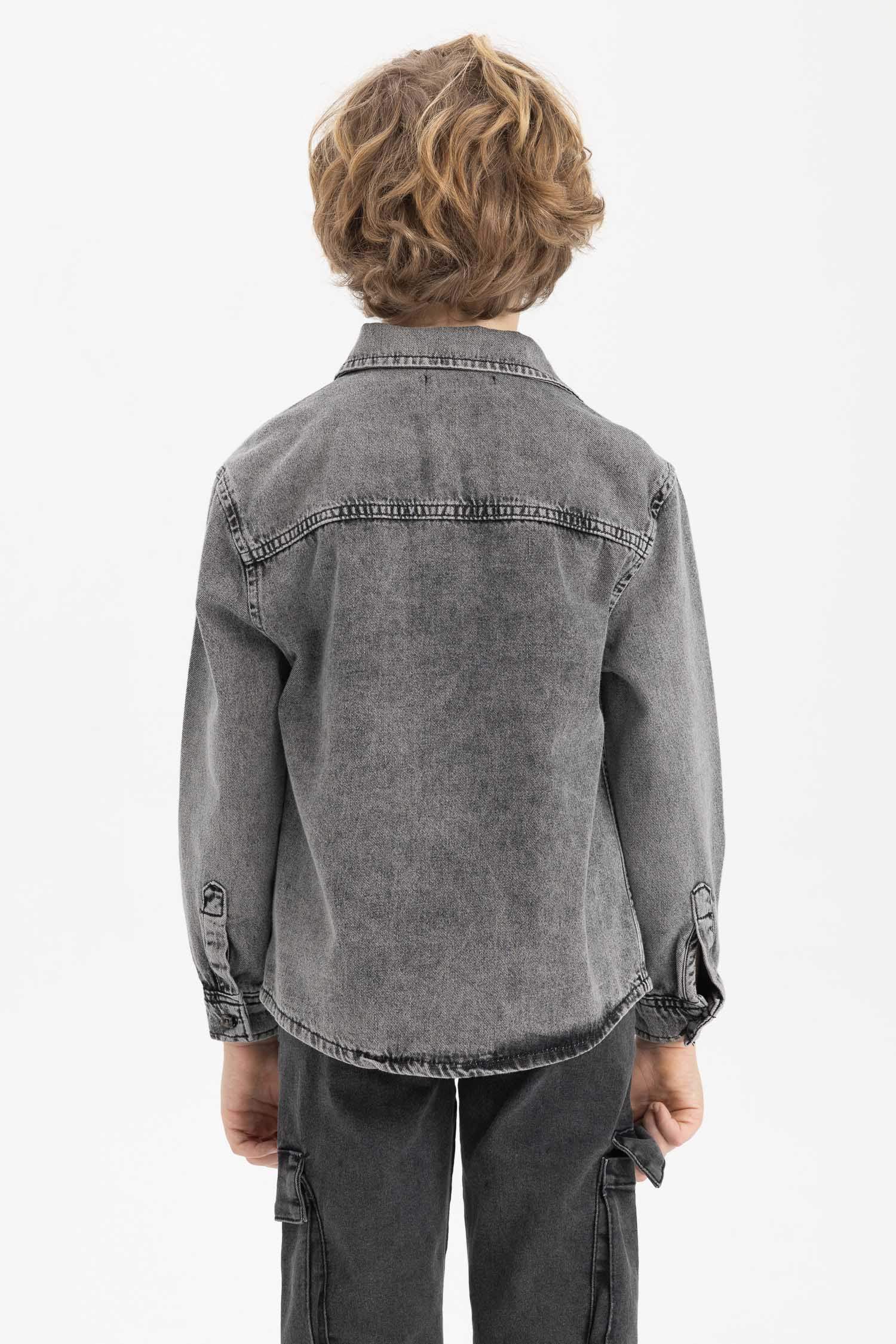 Boys Oversize Jean Long Sleeve Shirt