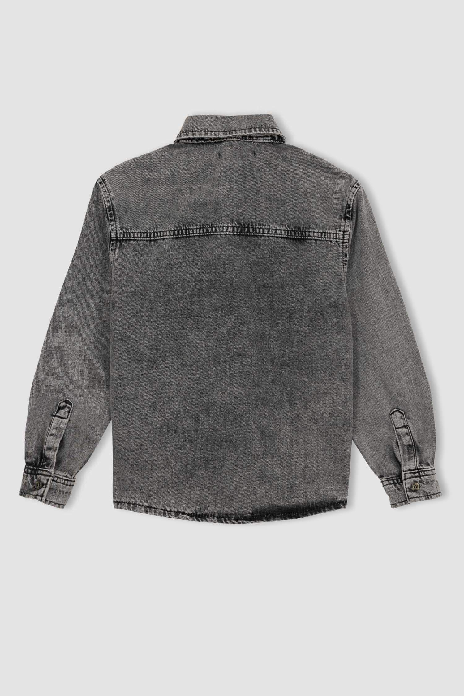 Boys Oversize Jean Long Sleeve Shirt