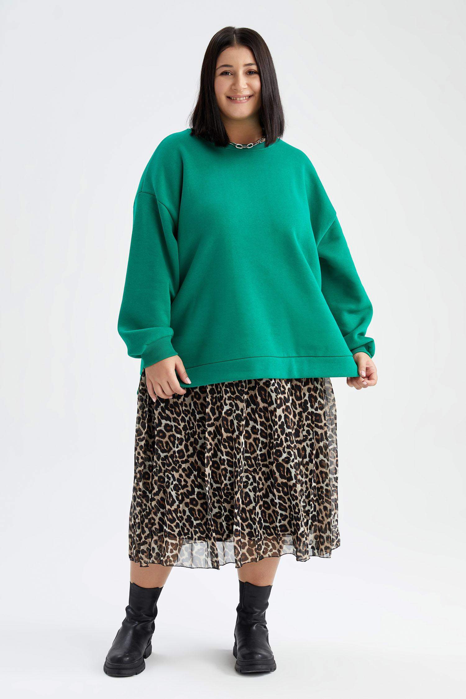 Спідниця миди а силует тваринний принт нормальна посадка із шифону