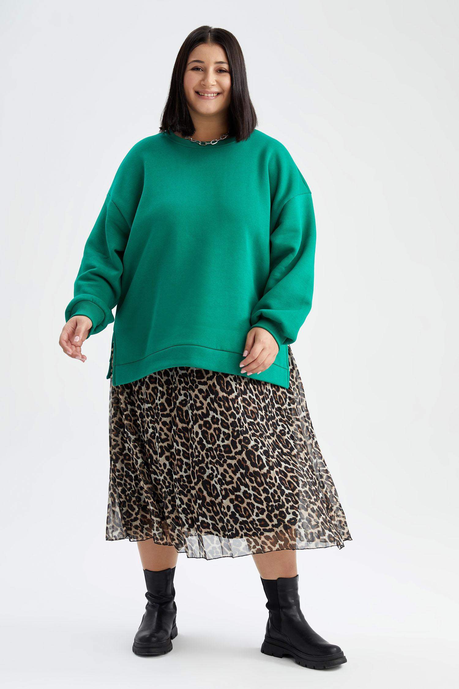 Спідниця миди а силует тваринний принт нормальна посадка із шифону