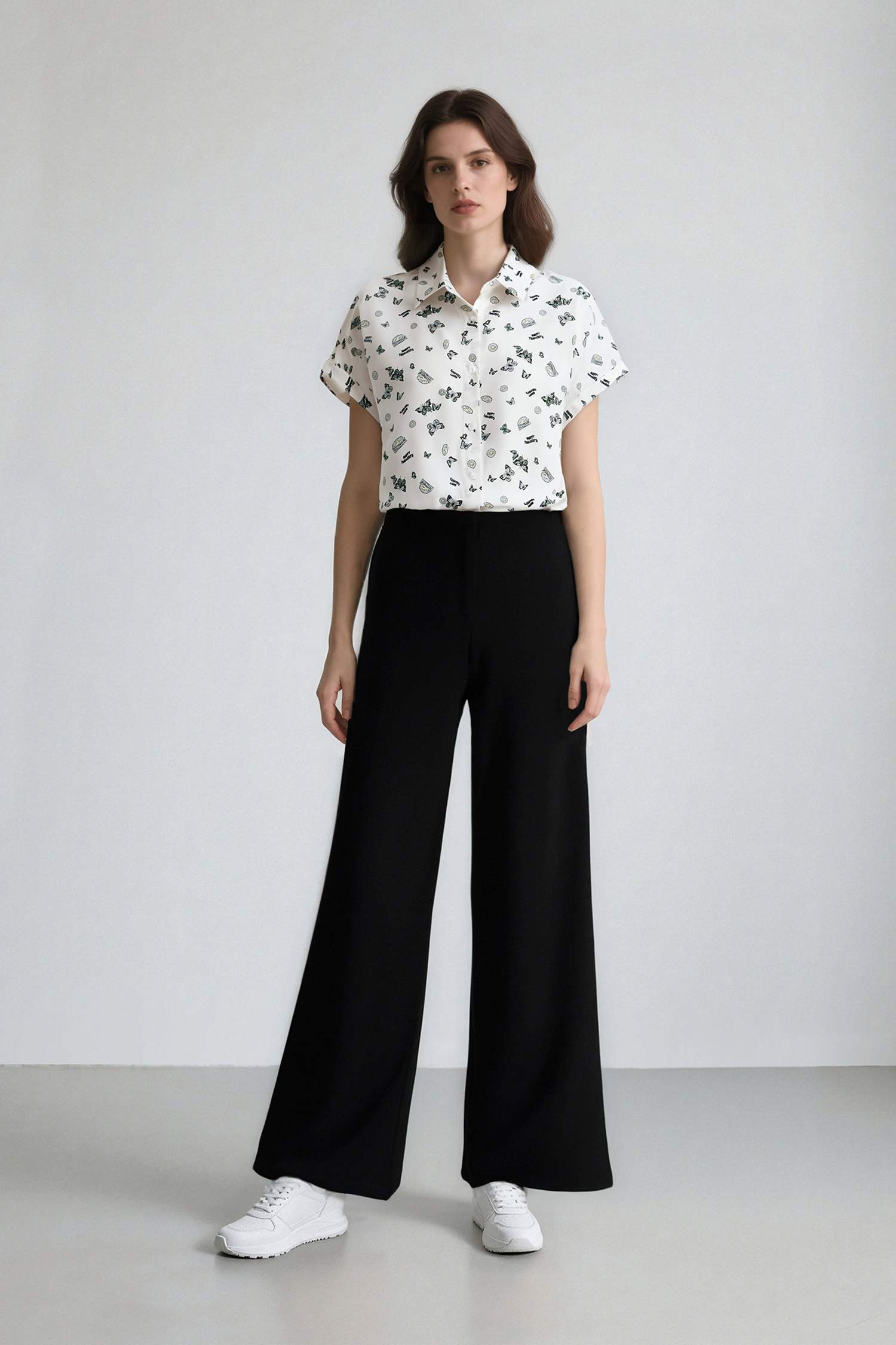 قميص نص كم فيسكوز قصة عادية