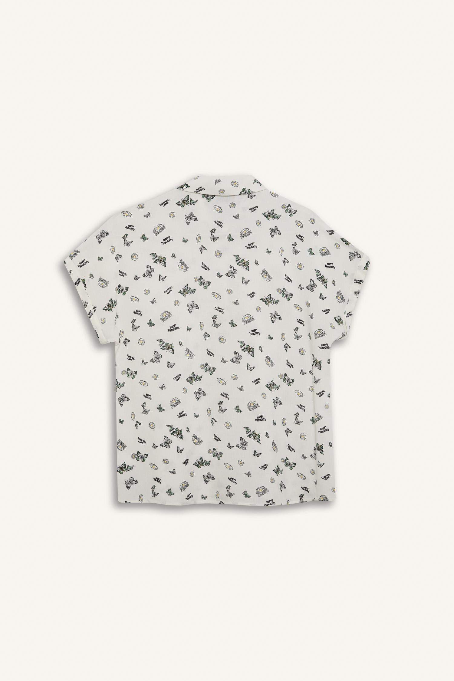 قميص نص كم فيسكوز قصة عادية