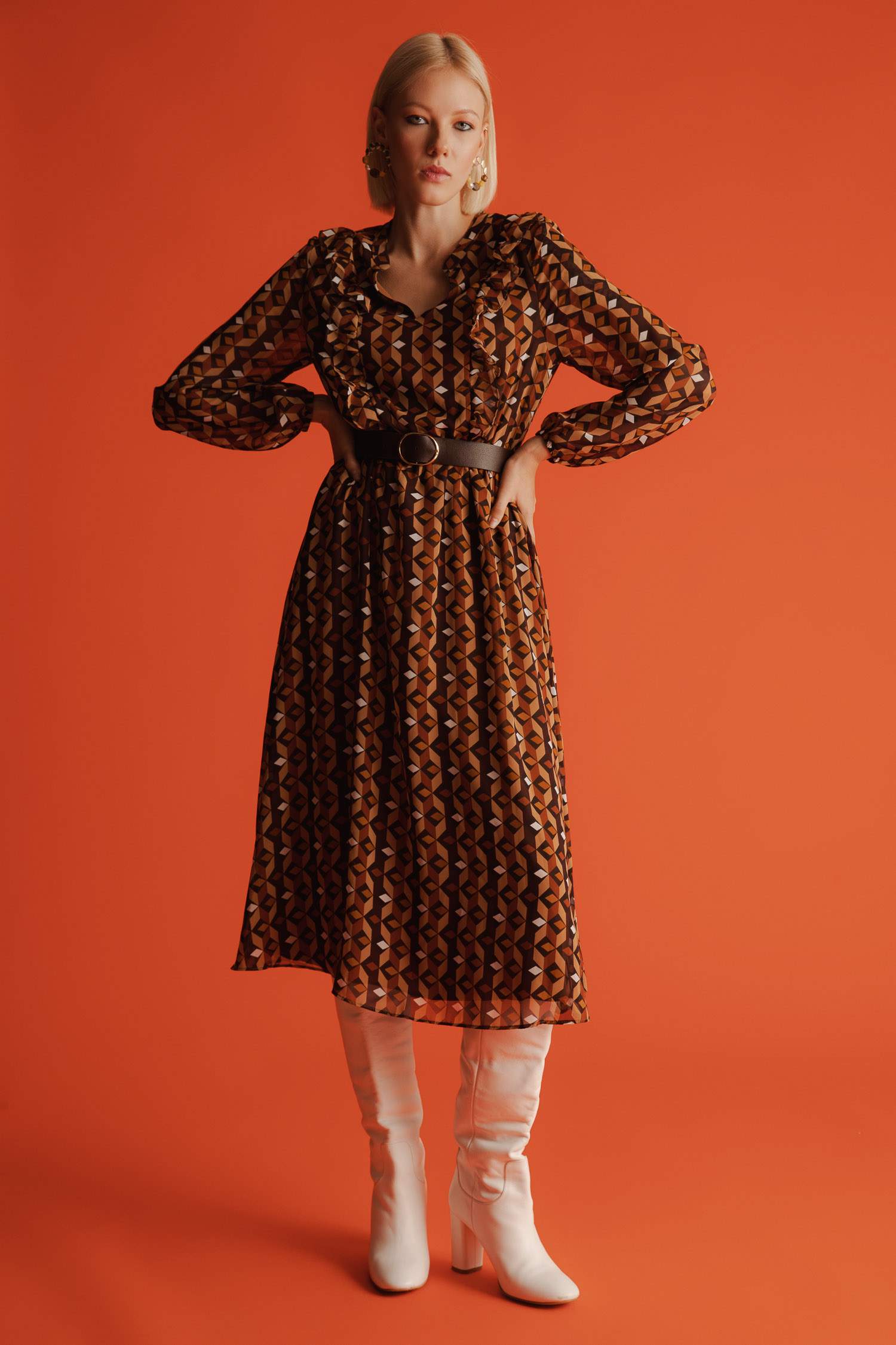 Printed Chiffon Maxi Dress