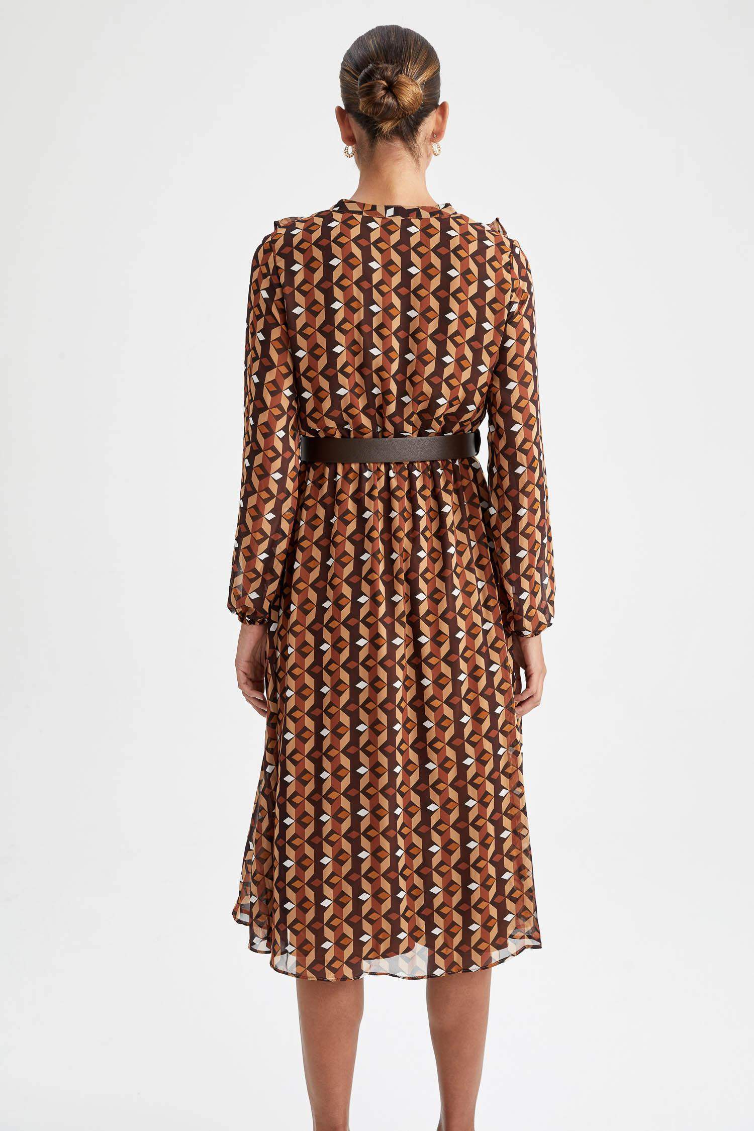 Printed Chiffon Maxi Dress