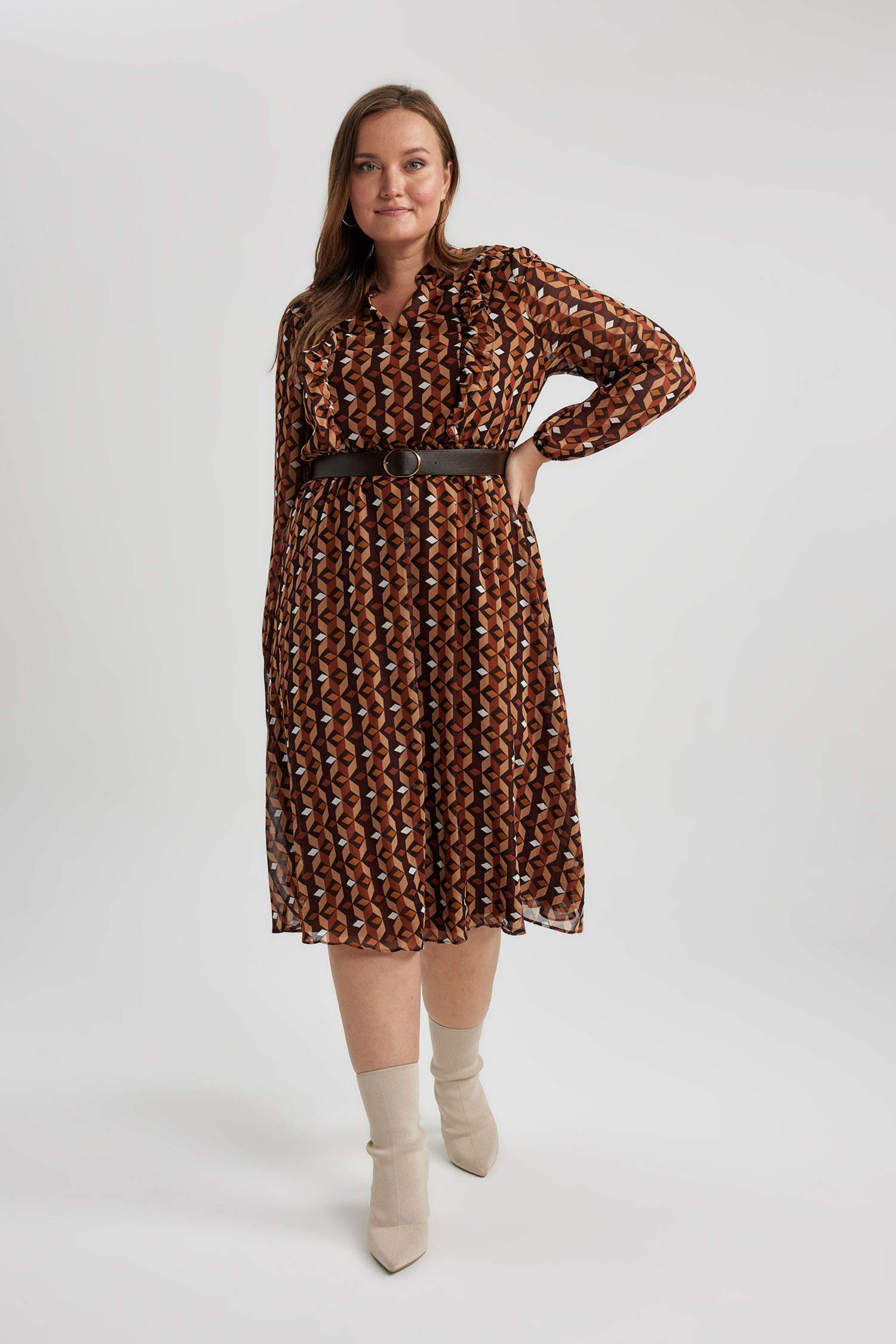 Printed Chiffon Maxi Dress