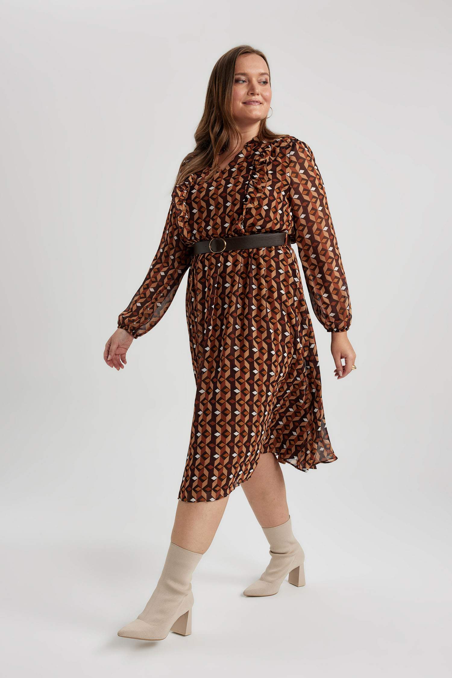 Printed Chiffon Maxi Dress