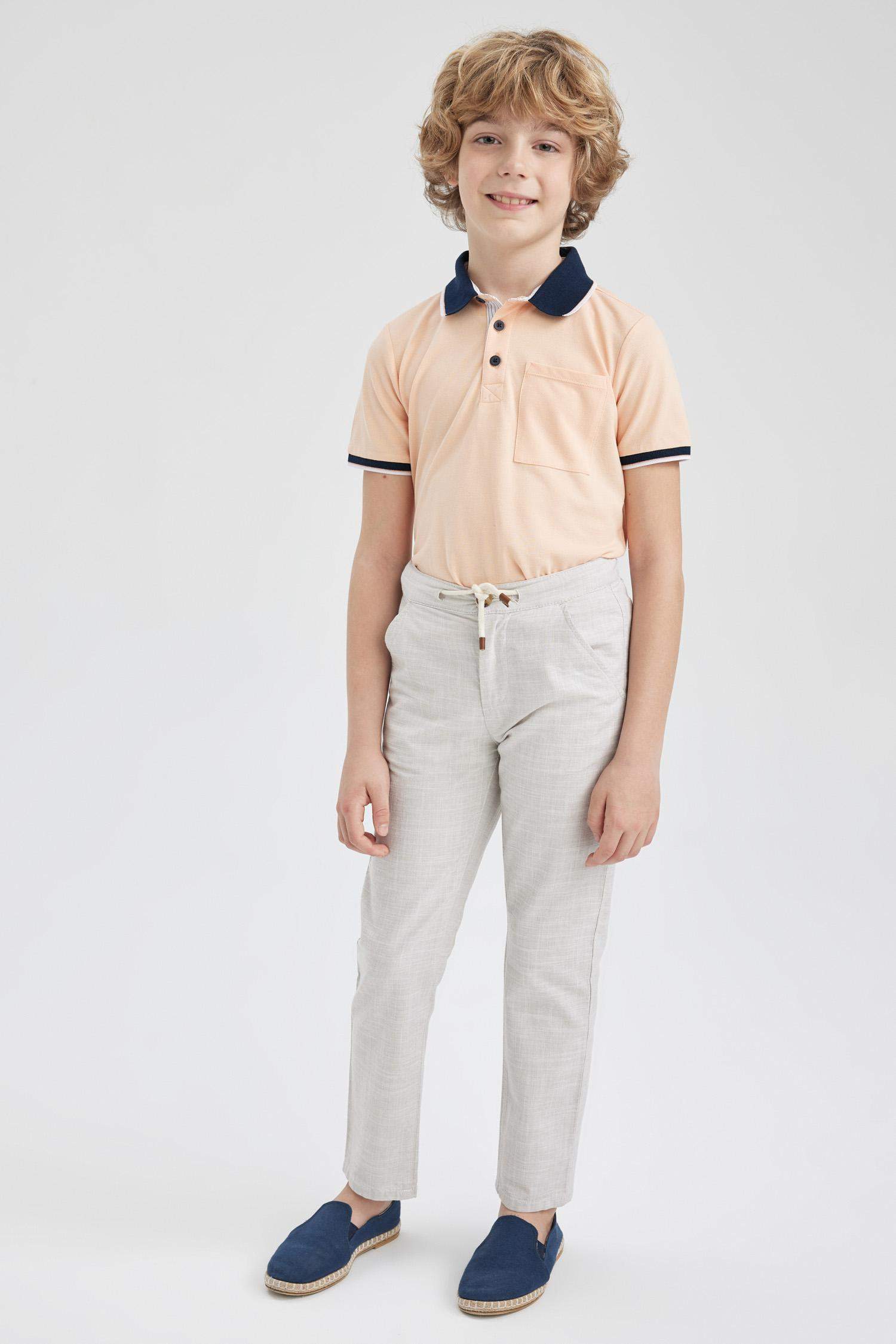 Boy Regular Fit Linen Look Trousers