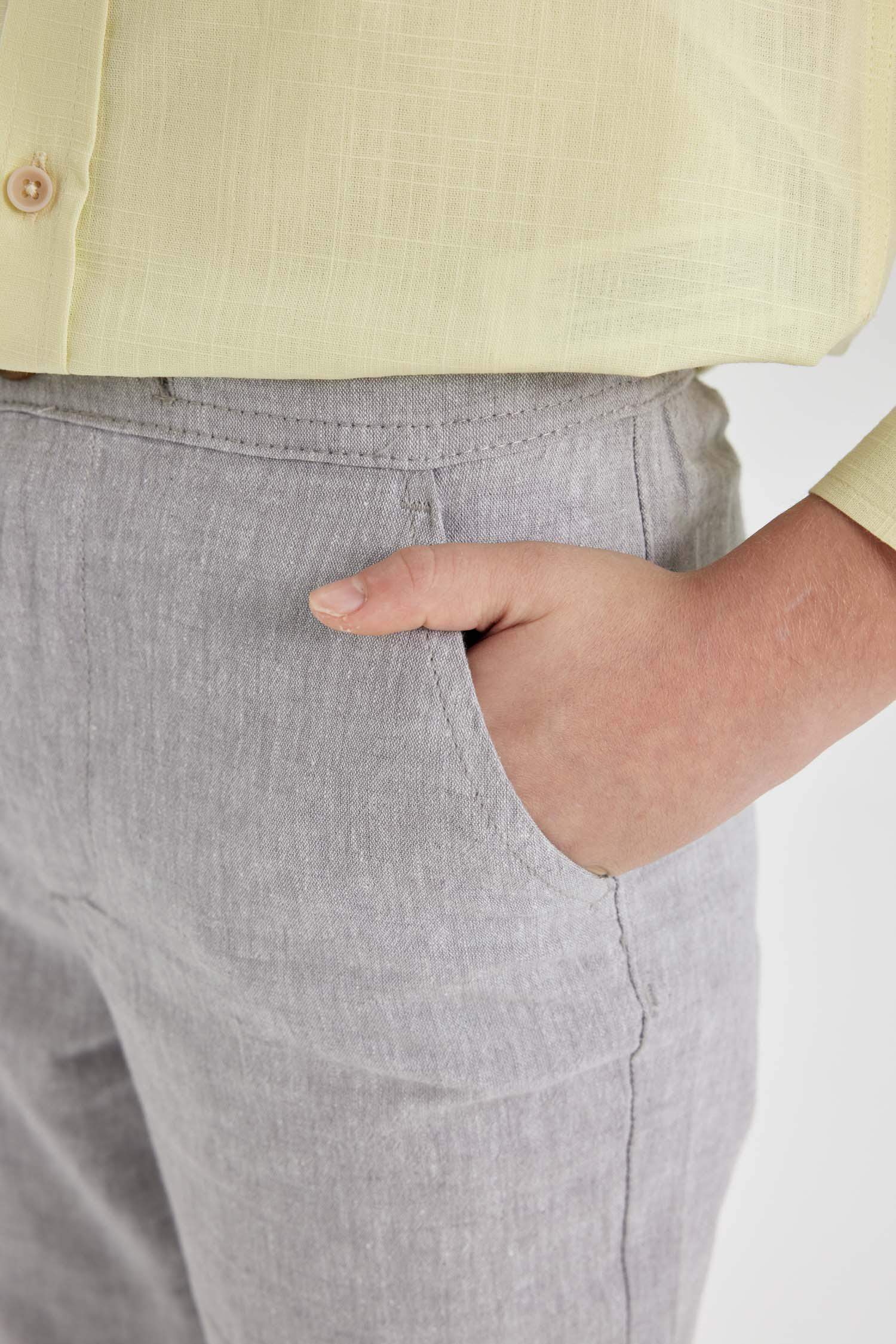 Boy Regular Fit Standard Leg Linen Look Trousers