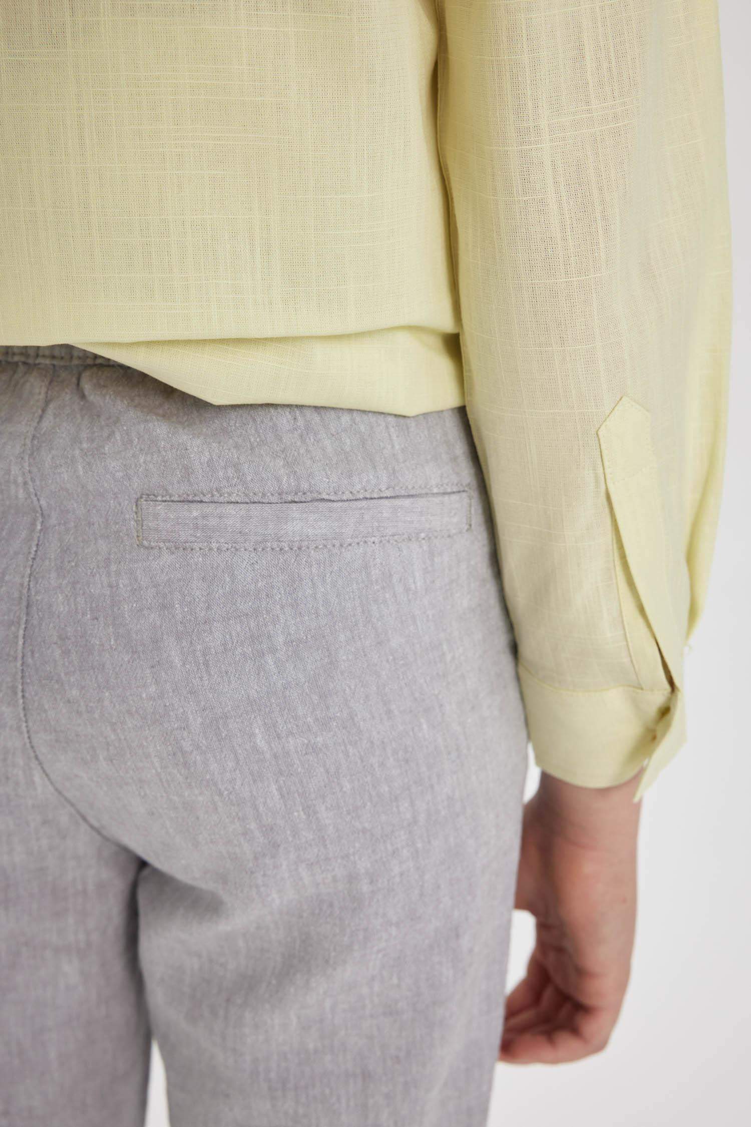 Boy Regular Fit Standard Leg Linen Look Trousers