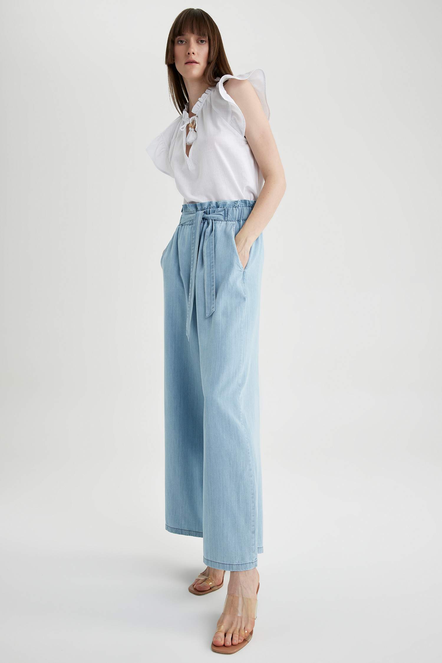 Брюки кюлоті висока посадка з джерсі для жінок