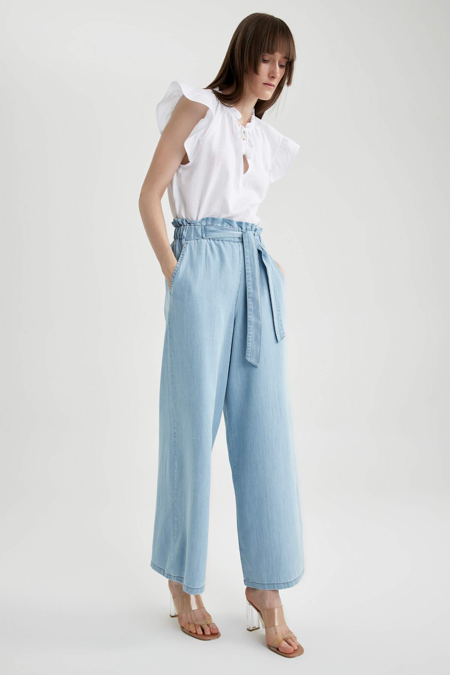 Брюки кюлоті висока посадка з джерсі для жінок