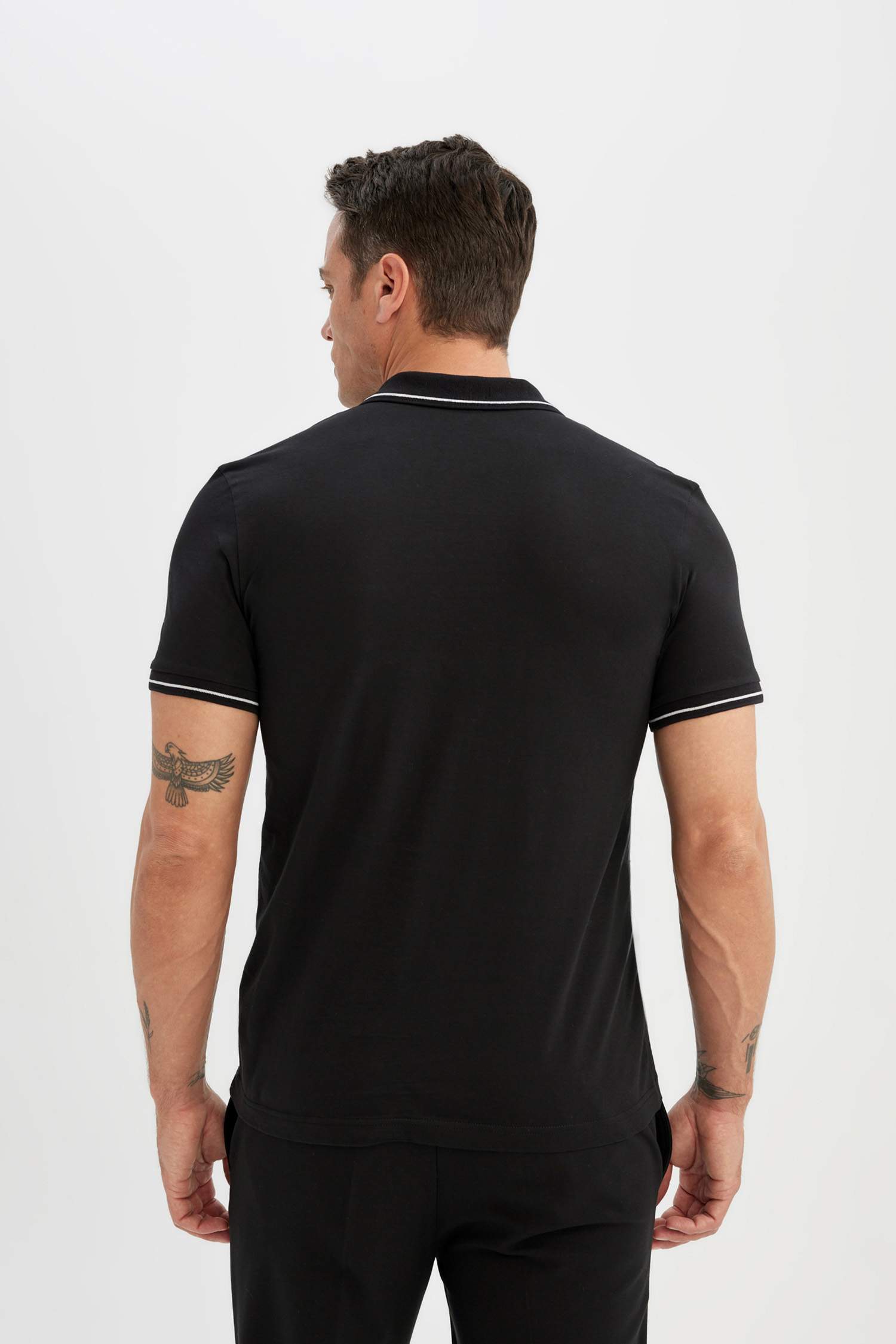 Modern Fit Polo Neck Cotton T-Shirt