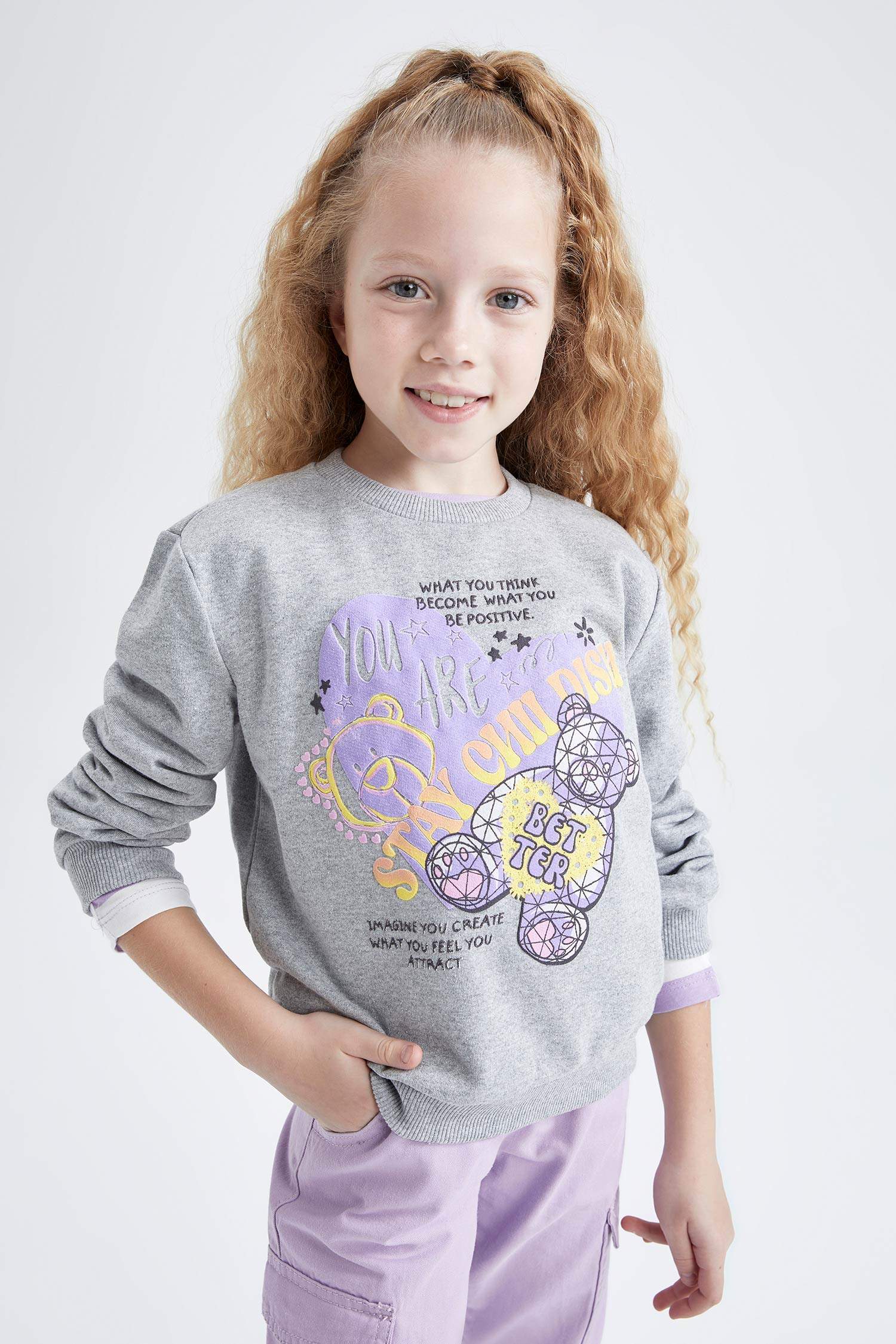 Світшот стандартного крою з тонкої тканини для дівчаток