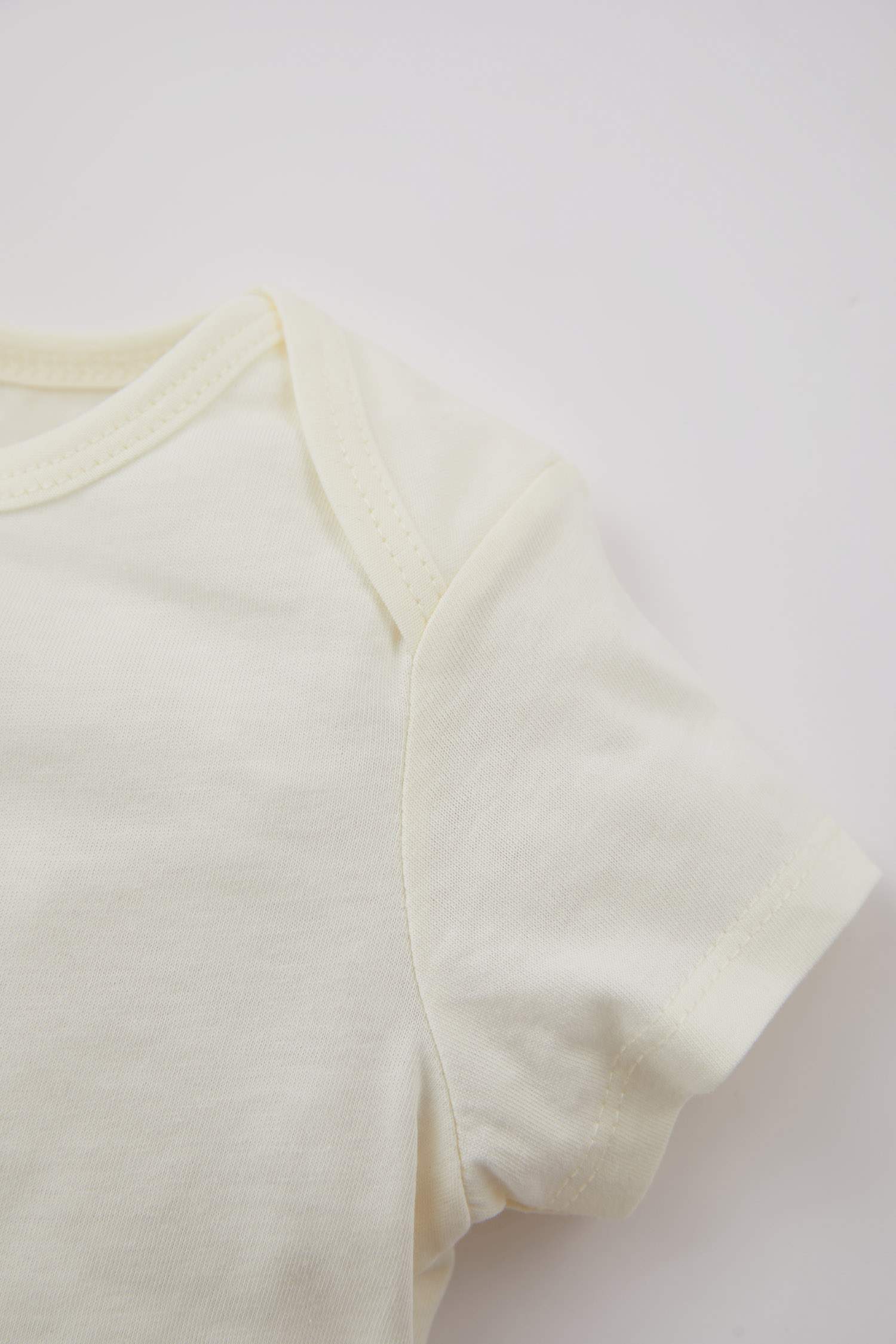 Ecru BABY BOY Baby Boy Short Sleeve TShirt Pique Strapless Panties 2