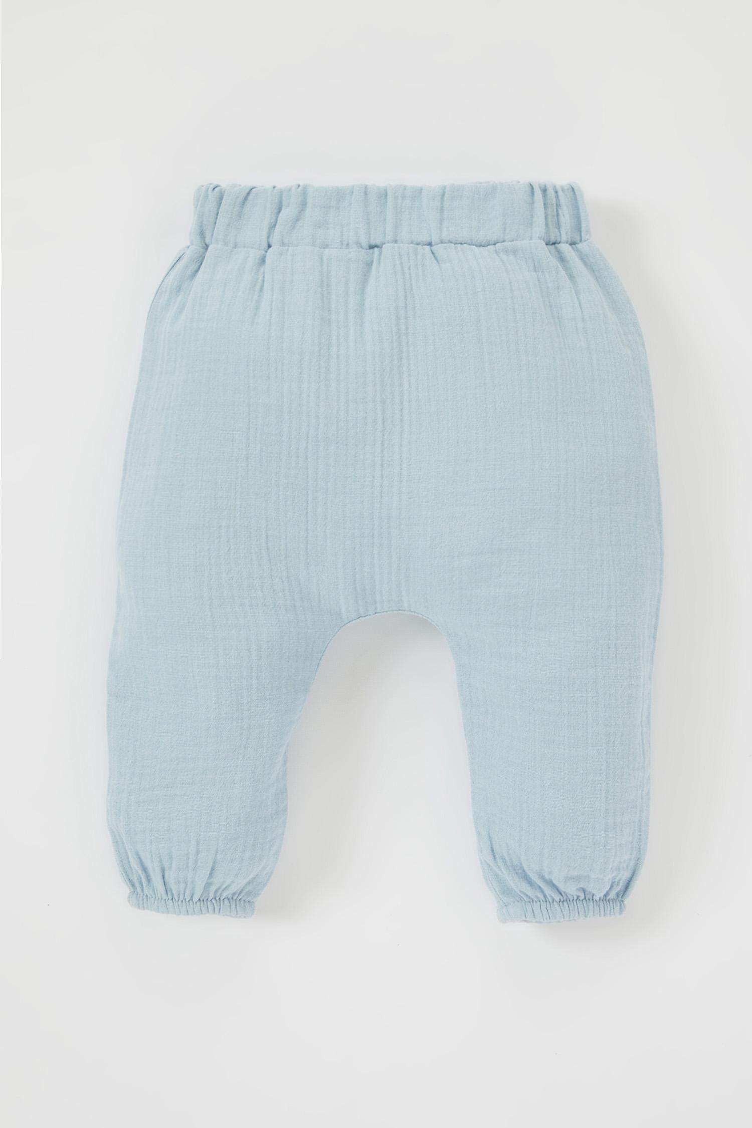 Blue BABY BOY Baby Boy Long Sleeve Muslin Top & Bottom 2piece Set