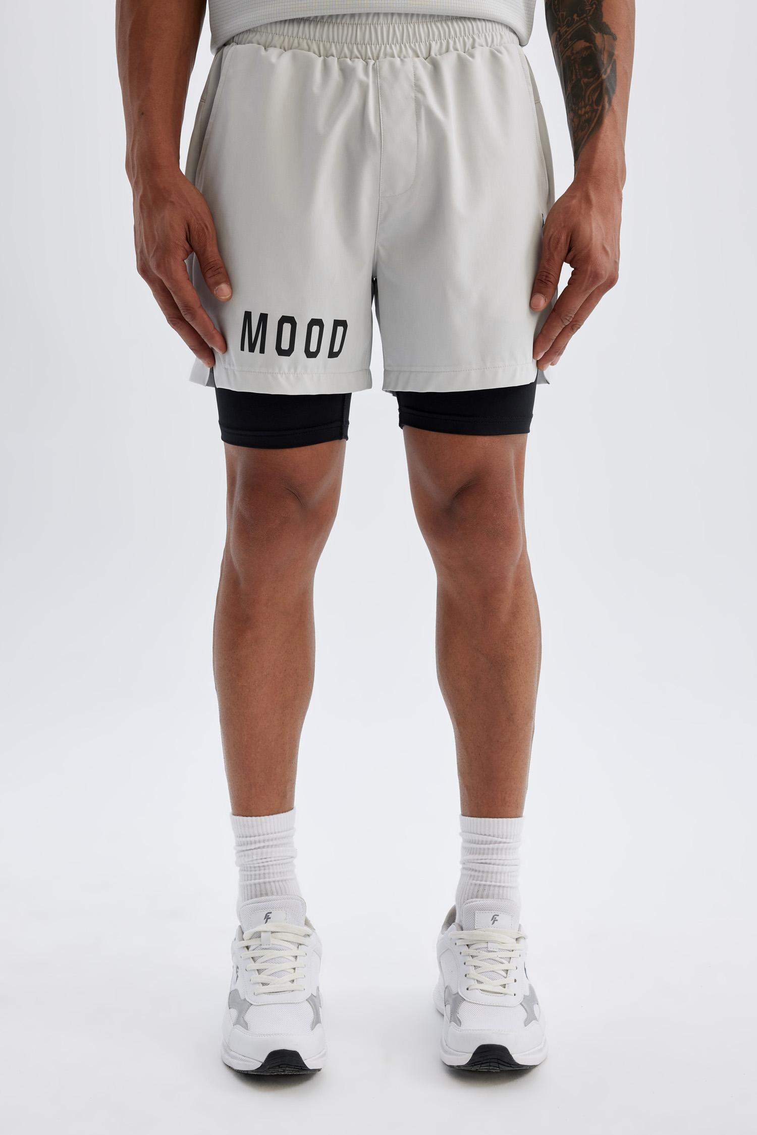 DeFactoFit Slim Fit Dar Kesim Fermuarlı Telefon Cepli Sporcu Taytlı Şort