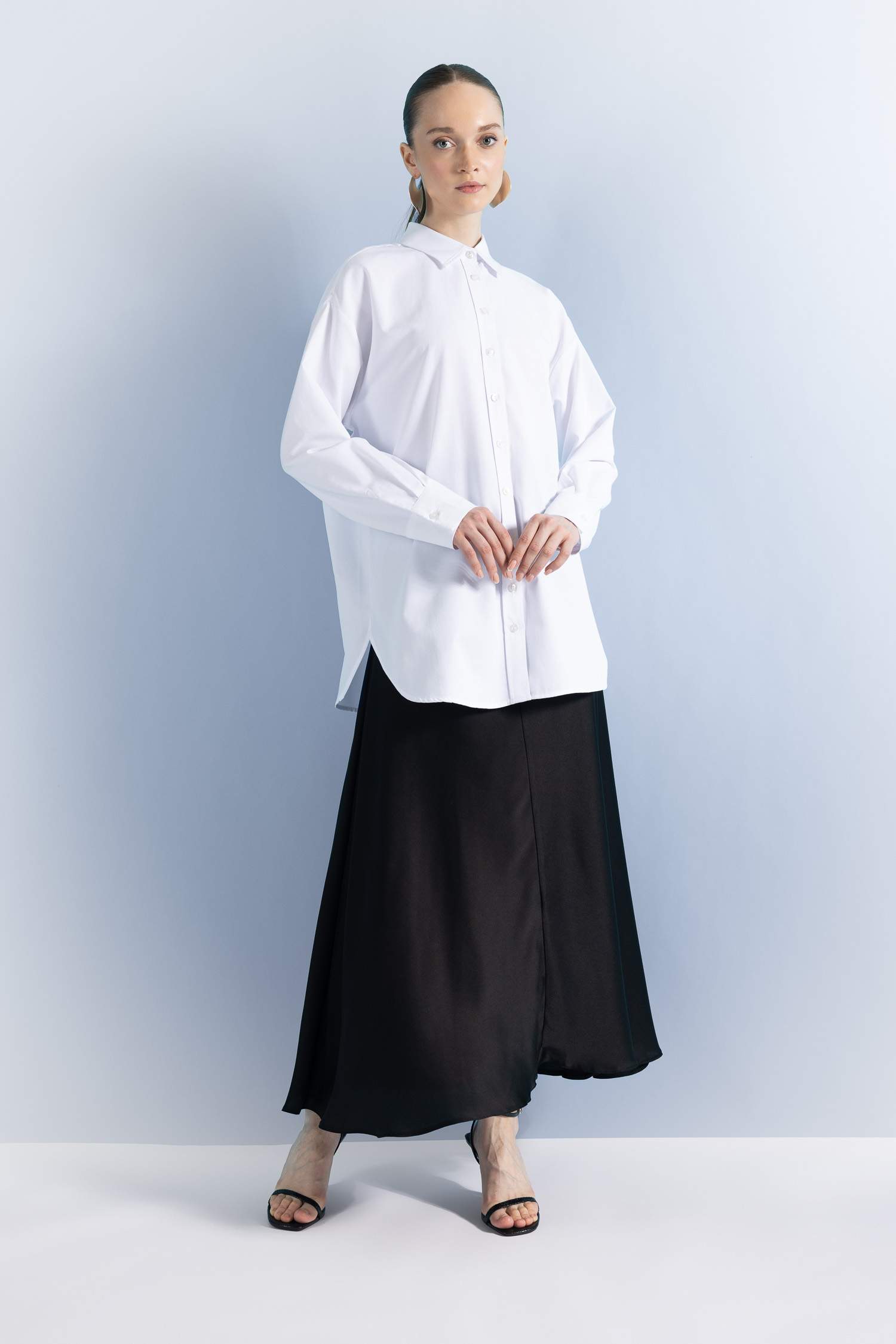 Туника свободного кроя из поплина