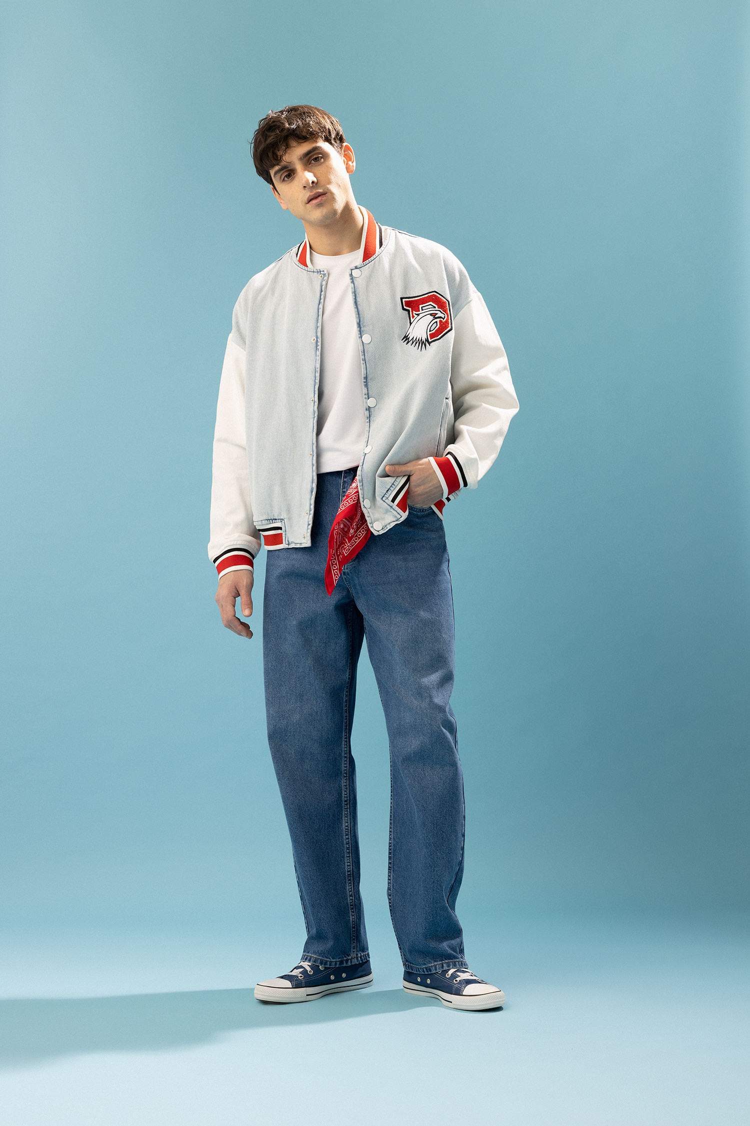 DeFacto BAGGY - Straight leg jeans - blue/light blue 