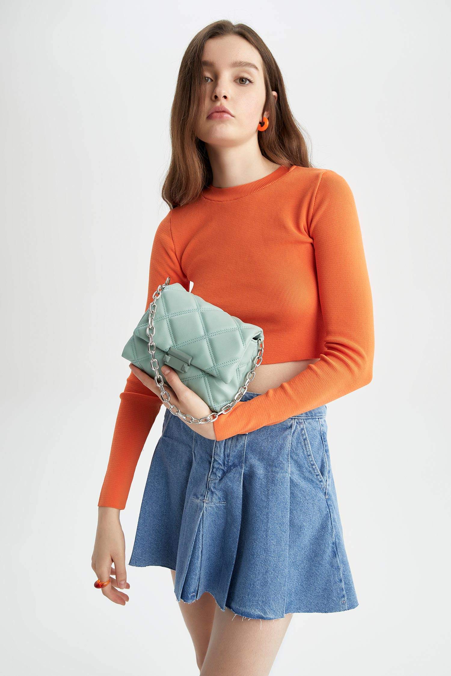 Turquoise Woman Faux Leather Shoulder bag 2716668 | DeFacto