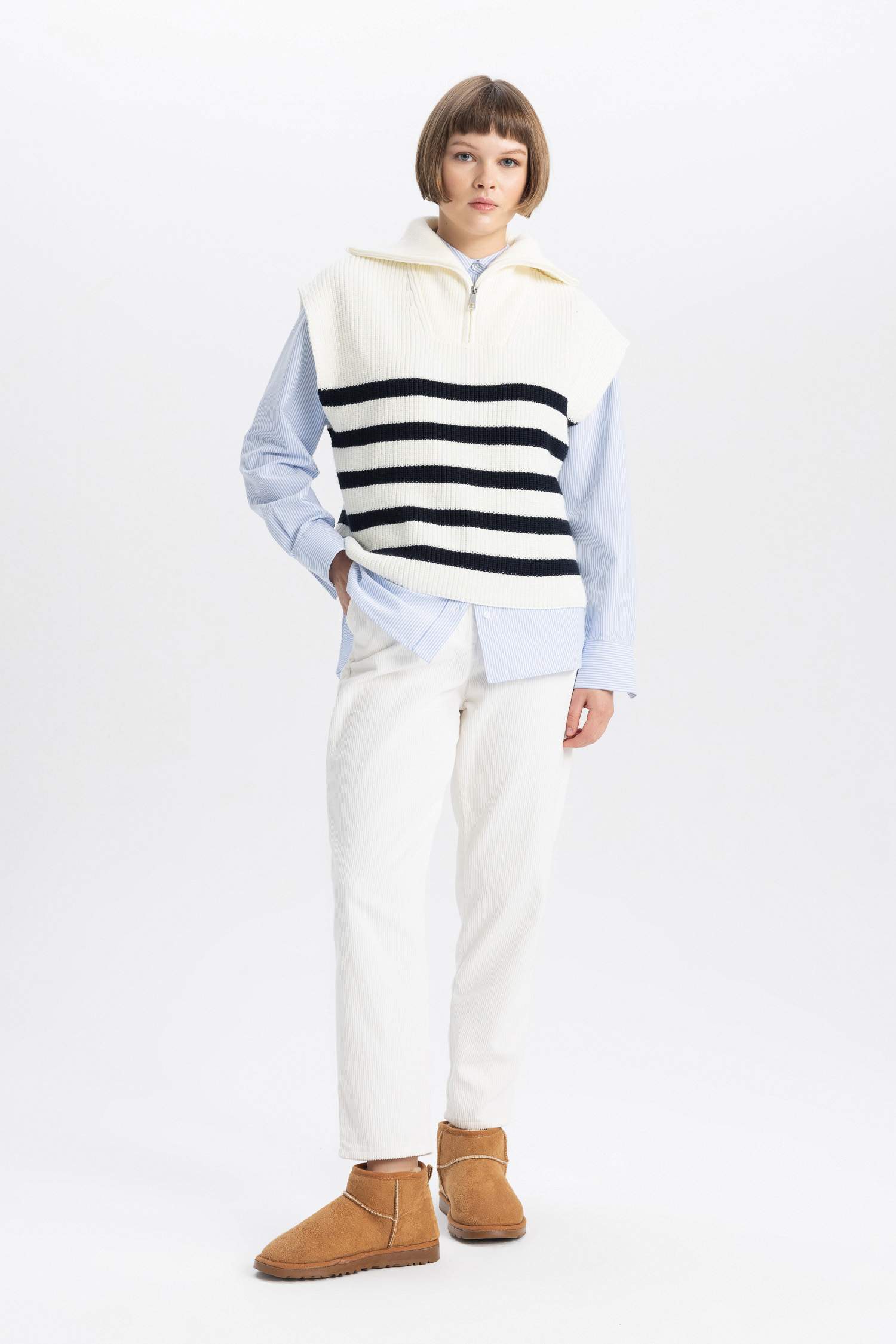 Брюки папербаг из бархата