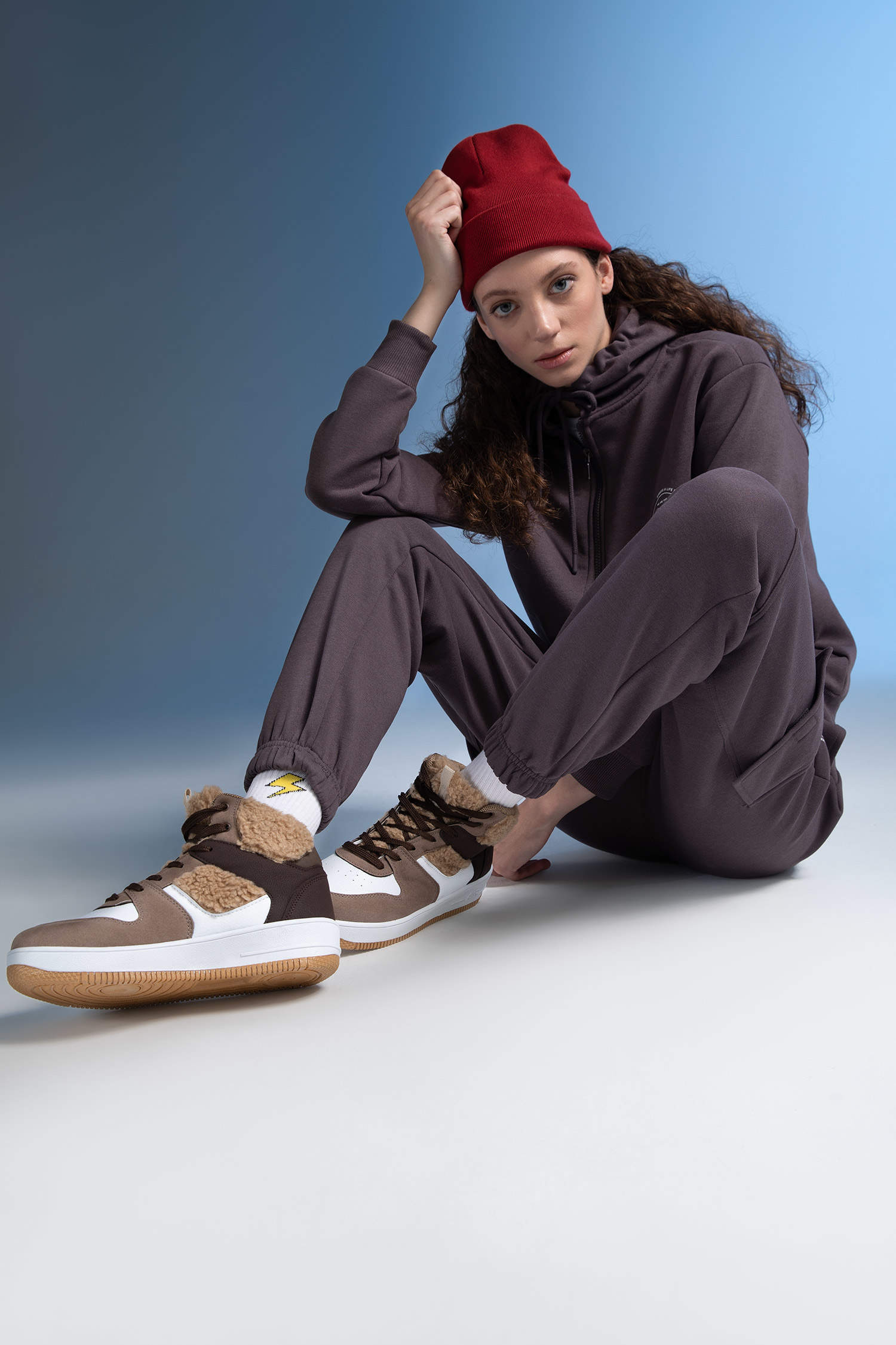 Defacto Kadın Kalın Yüksek Taban Suni Deri Sneaker. 2
