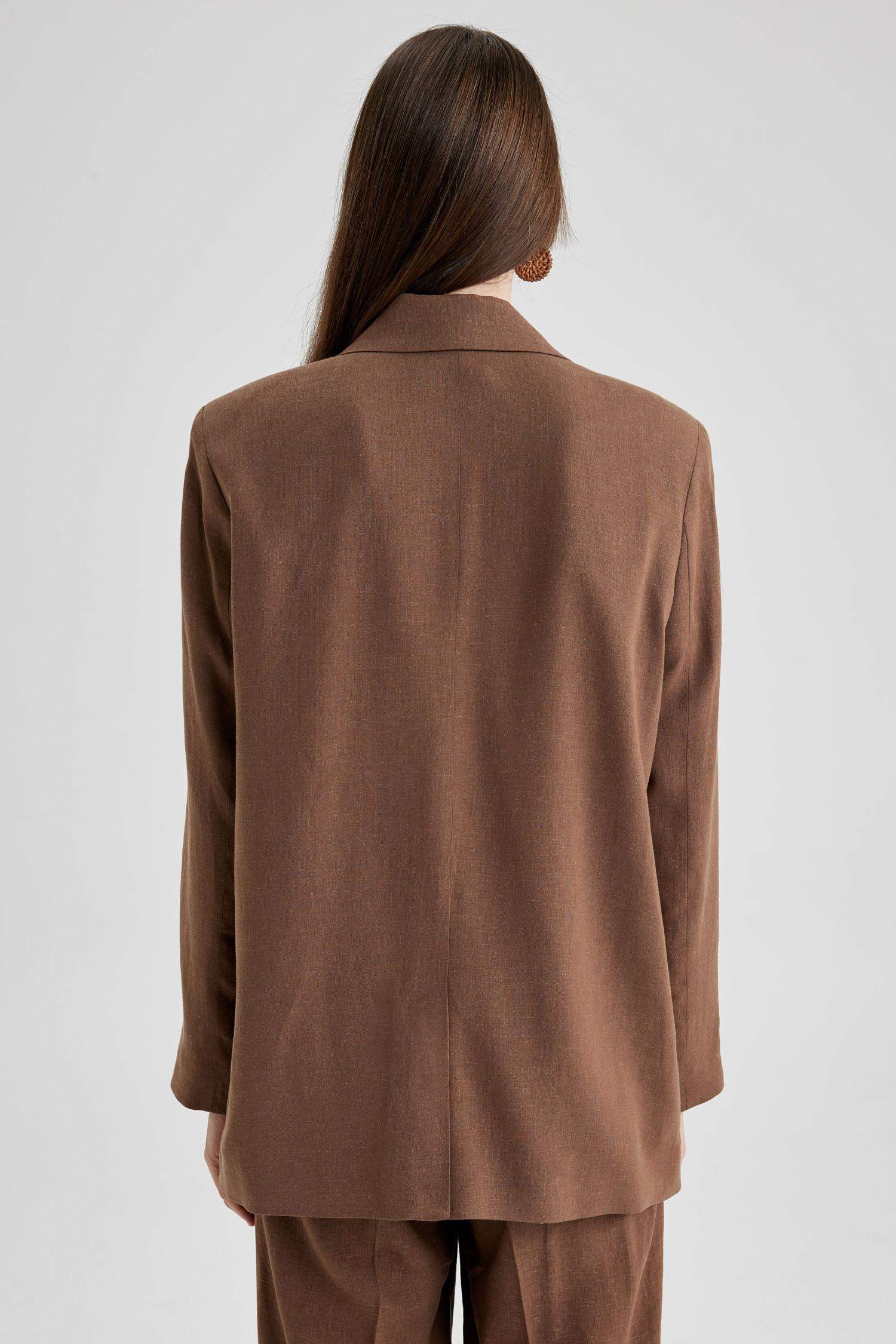 Oversize Fit Linen Blend Blazer