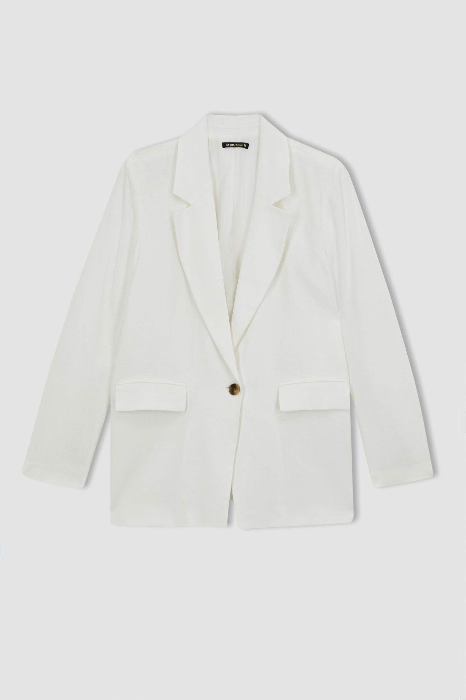 Oversize Fit Linen Blend Blazer