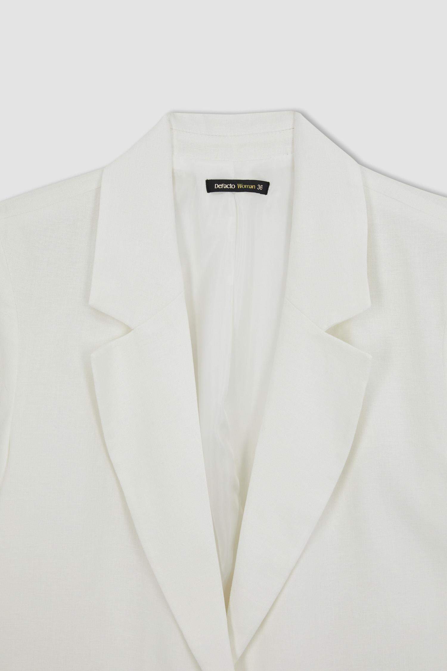 Oversize Fit Linen Blend Blazer