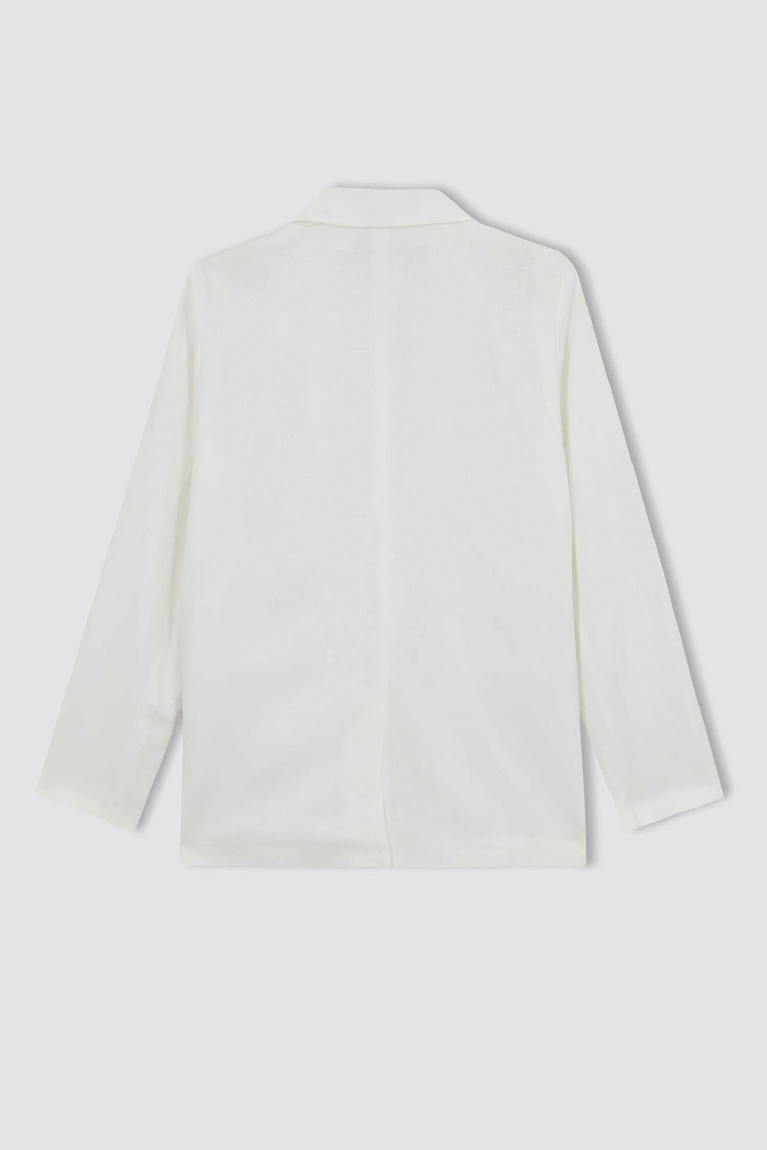 Oversize Fit Linen Blend Blazer