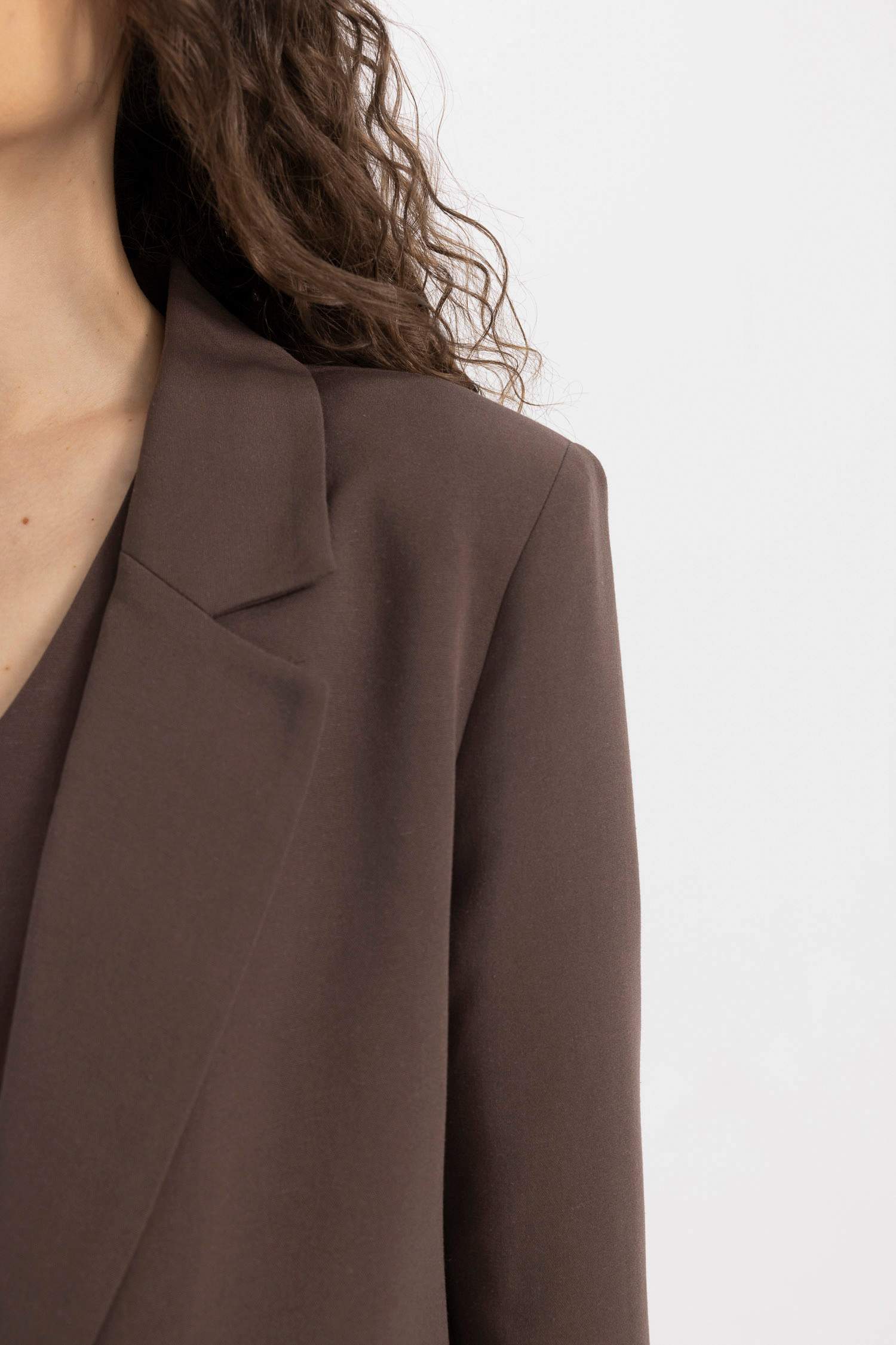 Oversize Fit Linen Blend Blazer Jacket