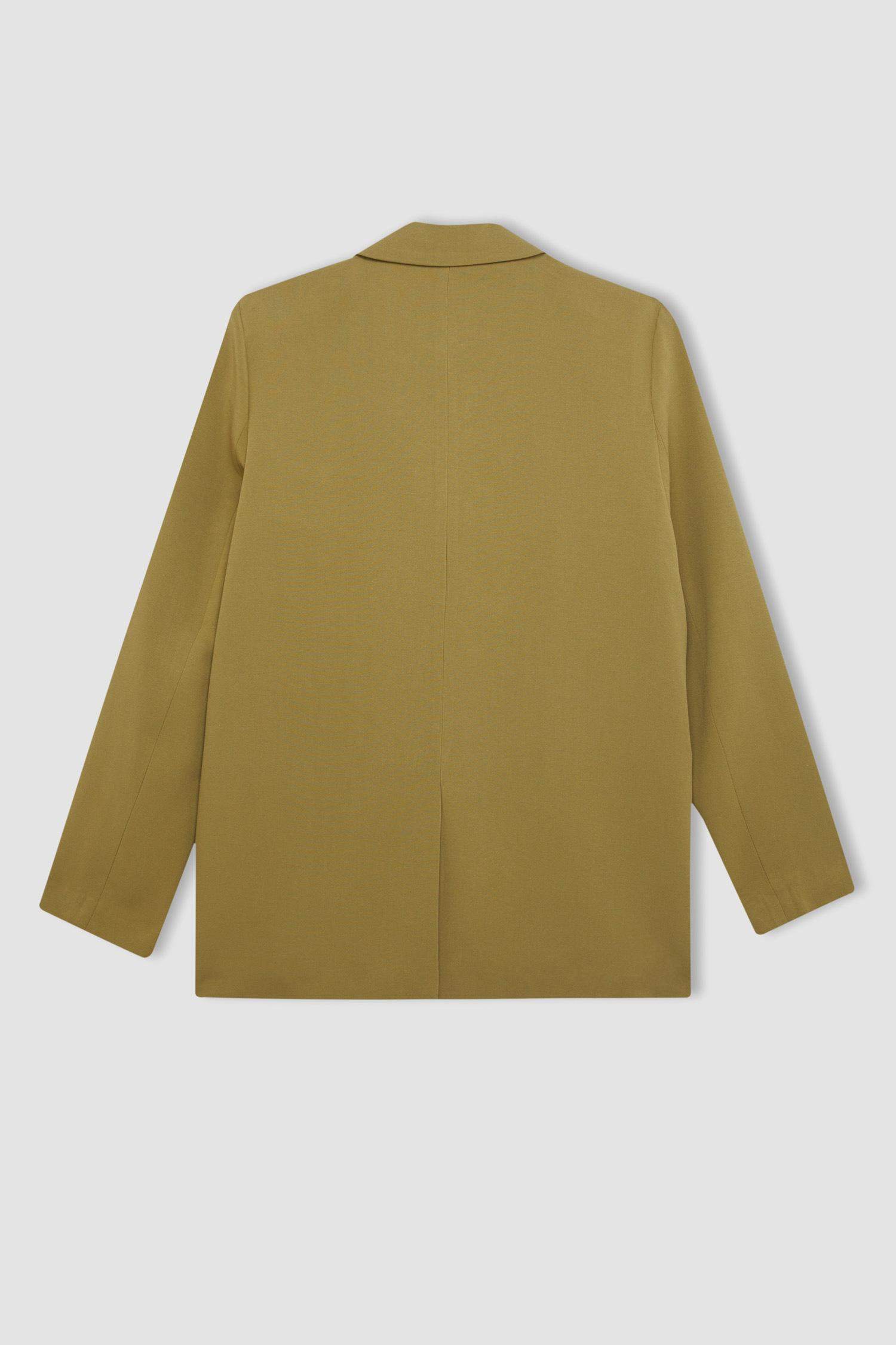 Oversize Fit Linen Blend Blazer Jacket