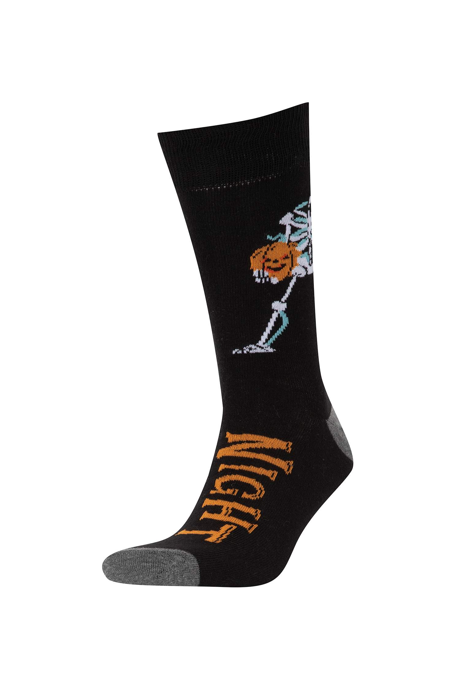 Erkek Hallowen Temalı 2'li Pamuklu Uzun Çorap