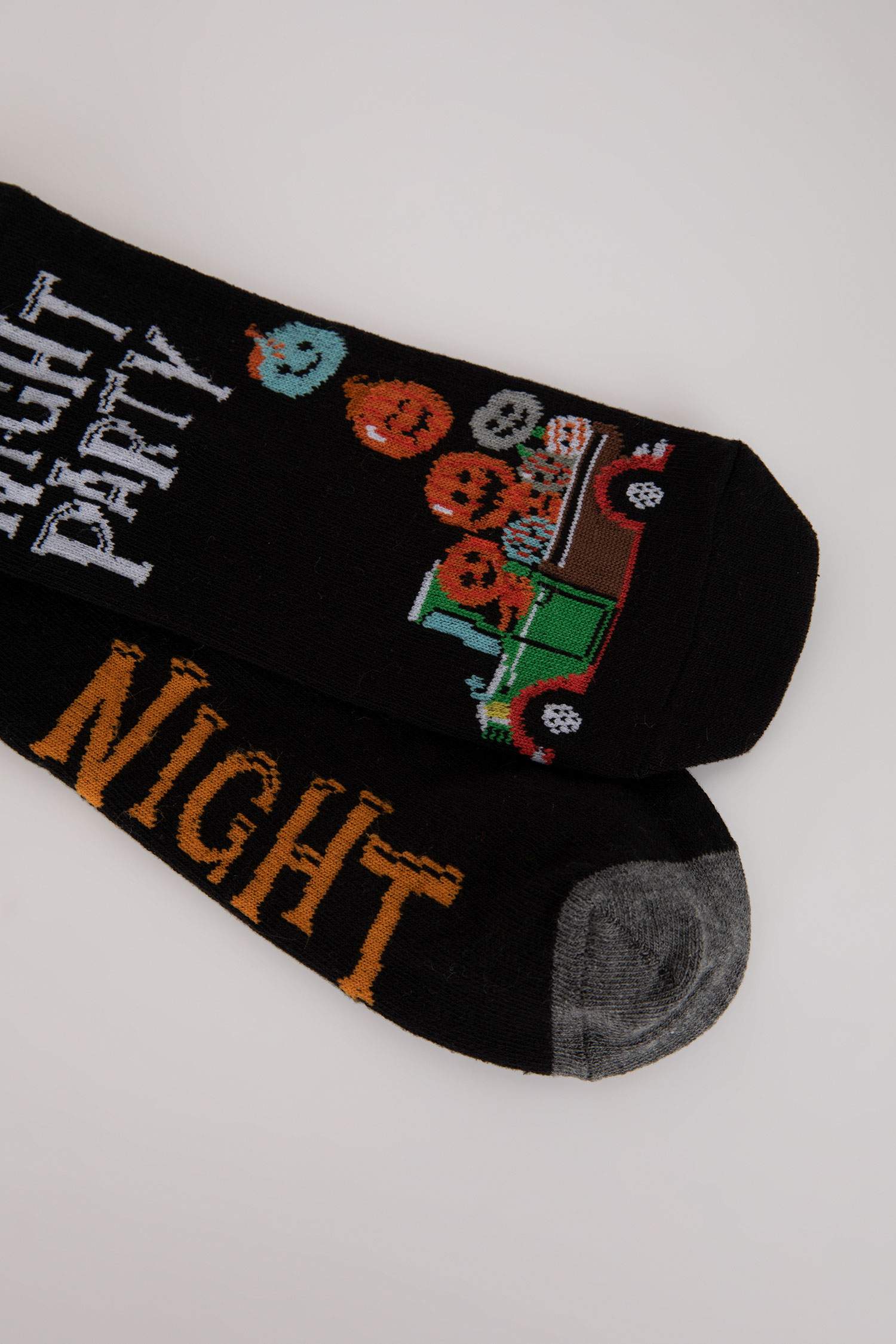 Erkek Hallowen Temalı 2'li Pamuklu Uzun Çorap