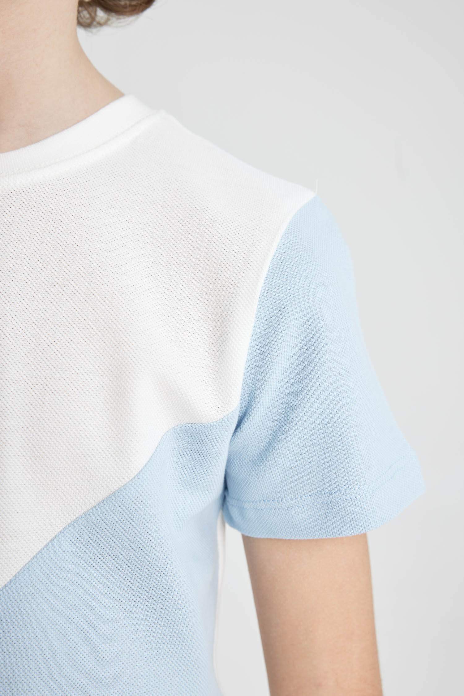 Erkek Çocuk Bisiklet Yaka Renk Bloklu Pike Kısa Kollu Tişört