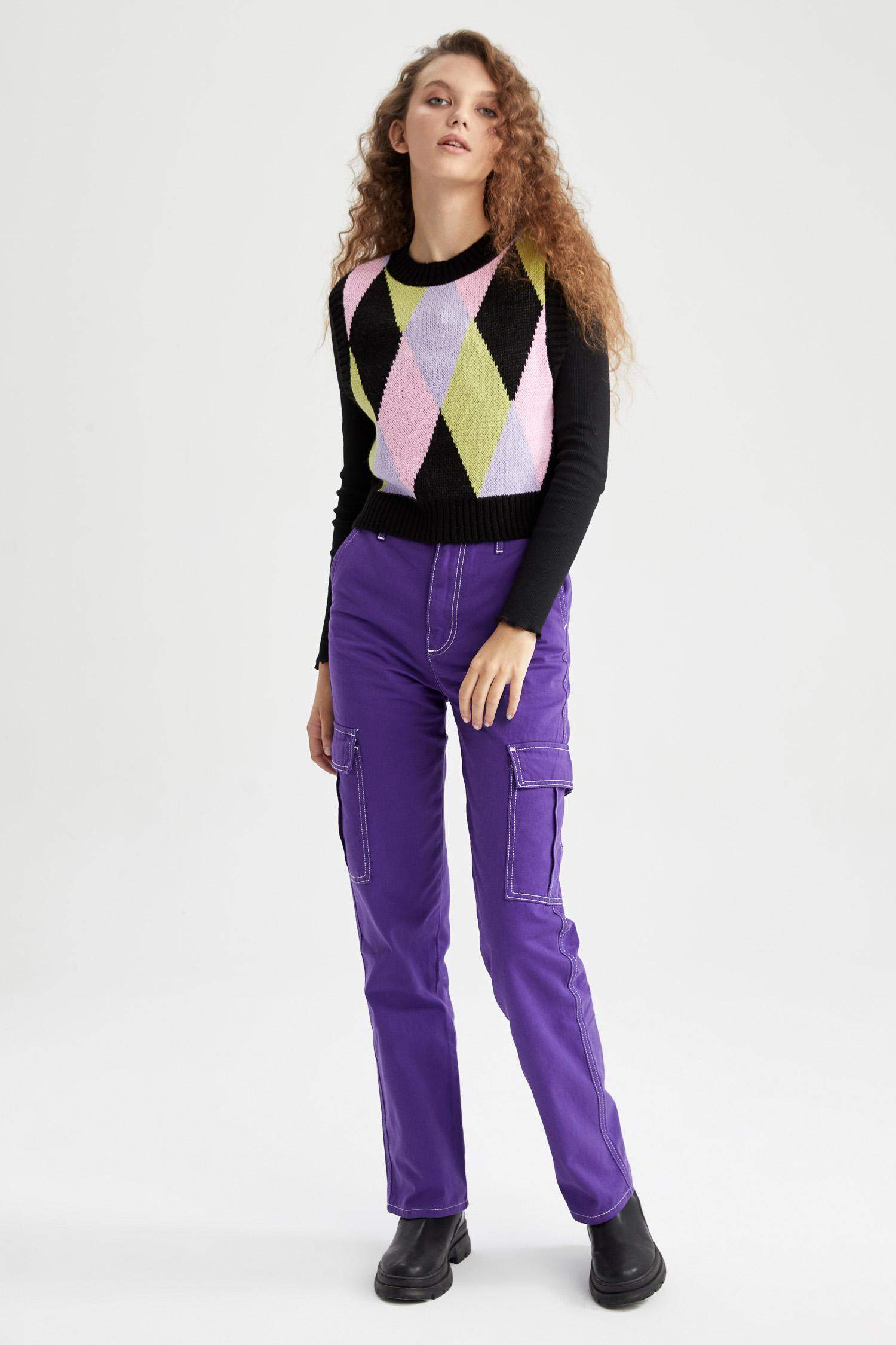 Coool слим пішімі дөңгелек жаға трикотаж Жилет