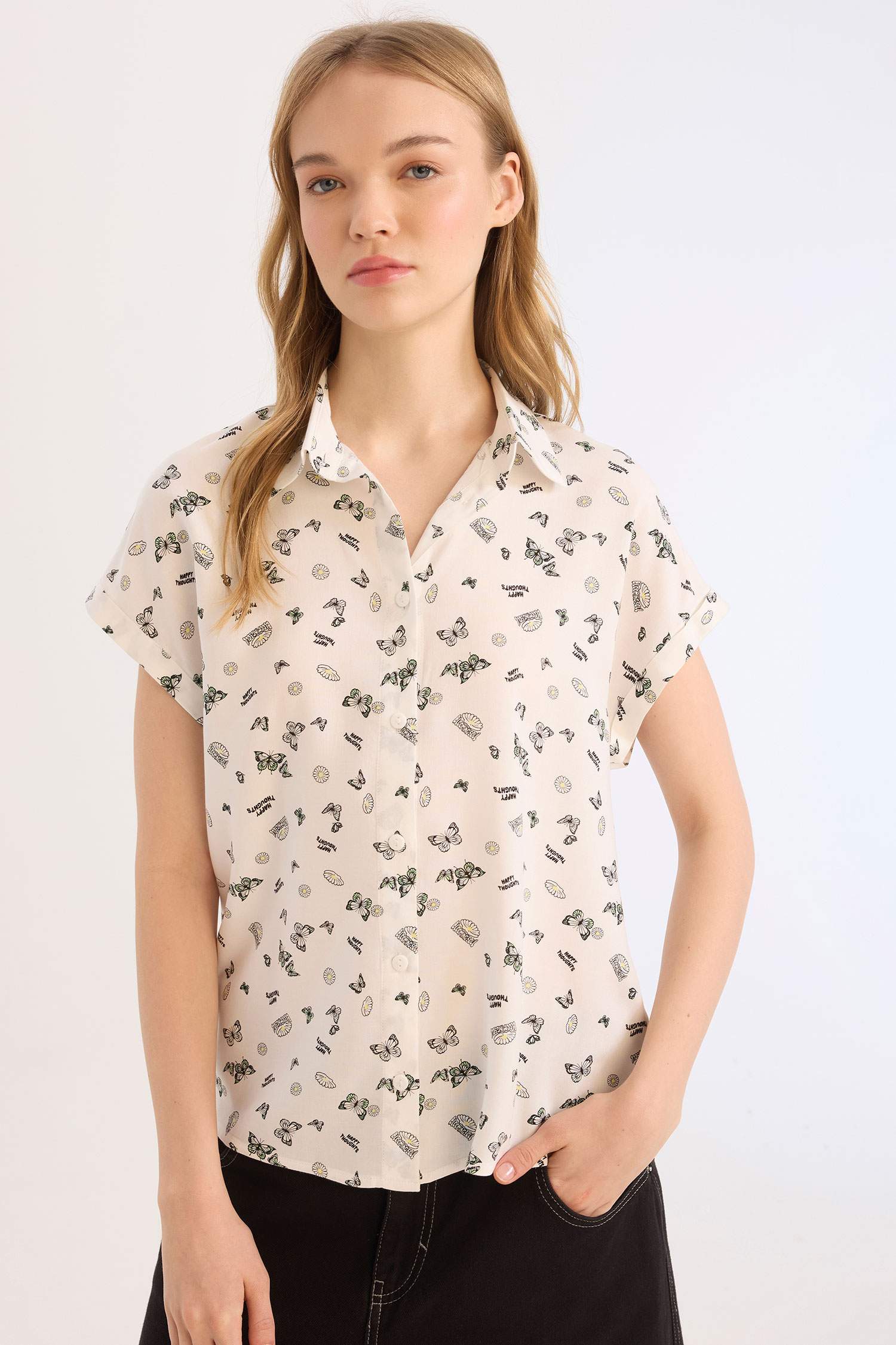 Chemise en viscose à manches courtes Coupe régulière - Coool