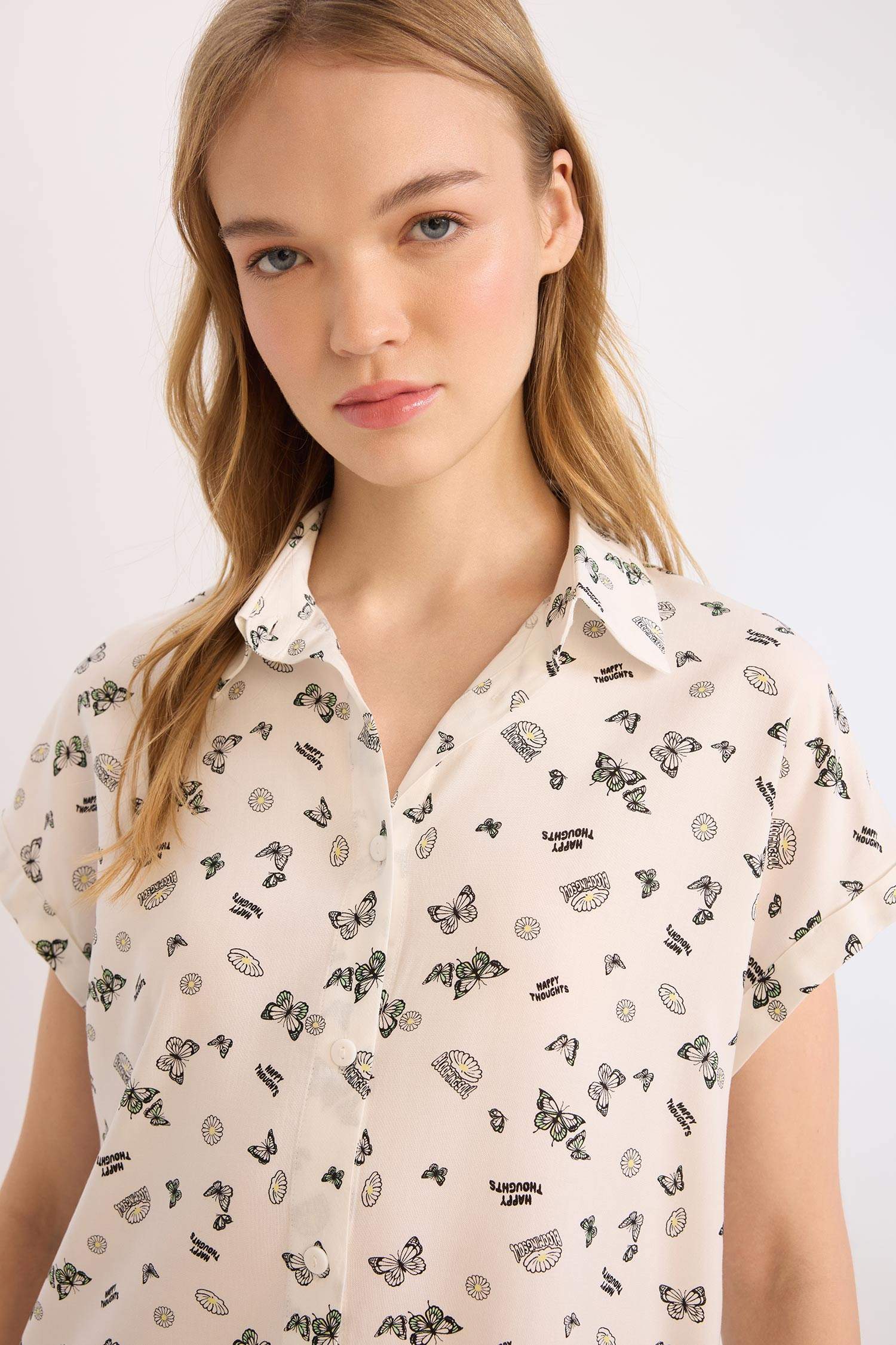 Chemise en viscose à manches courtes Coupe régulière - Coool