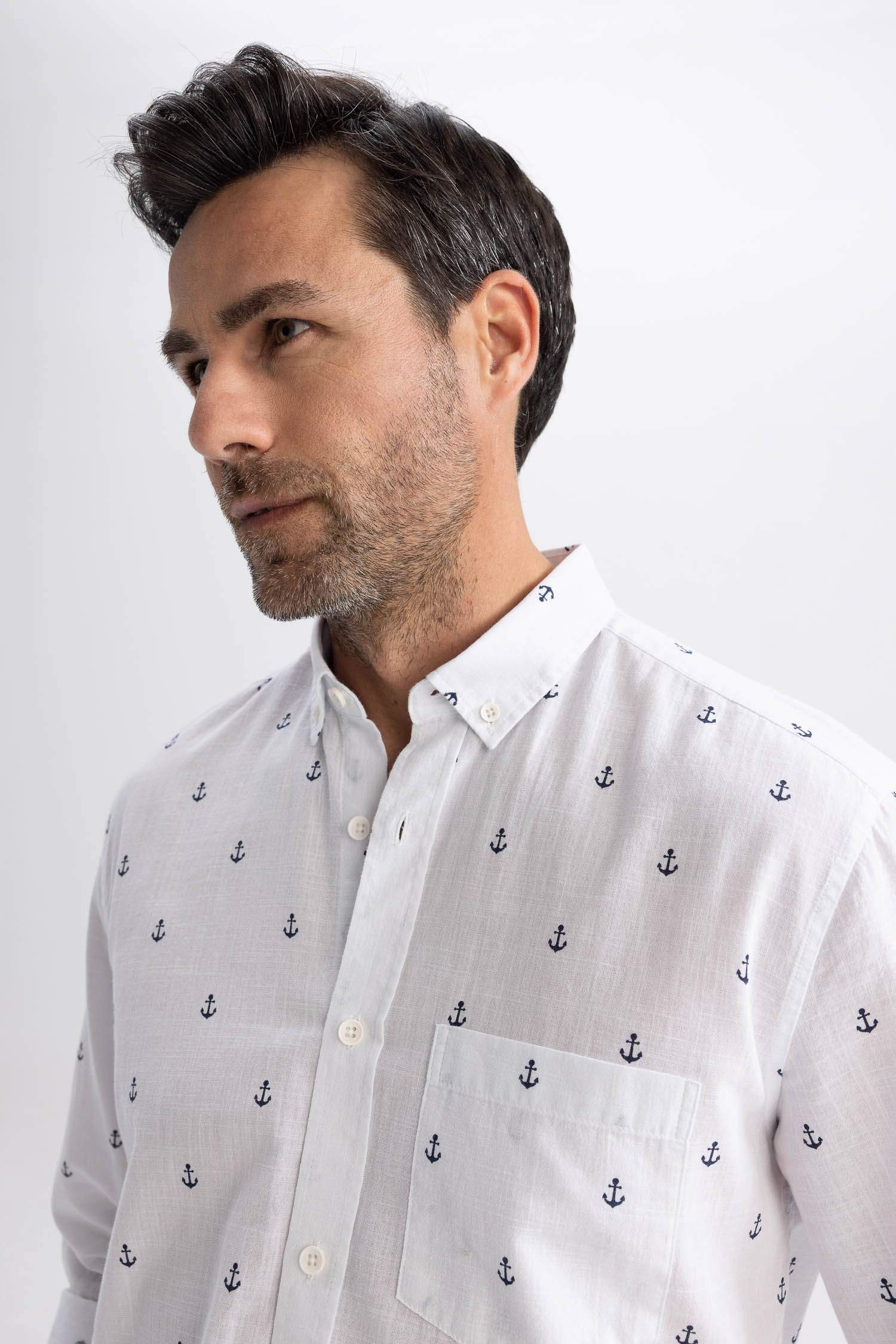 قميص ولادي طويل الأكمام قصة عادية