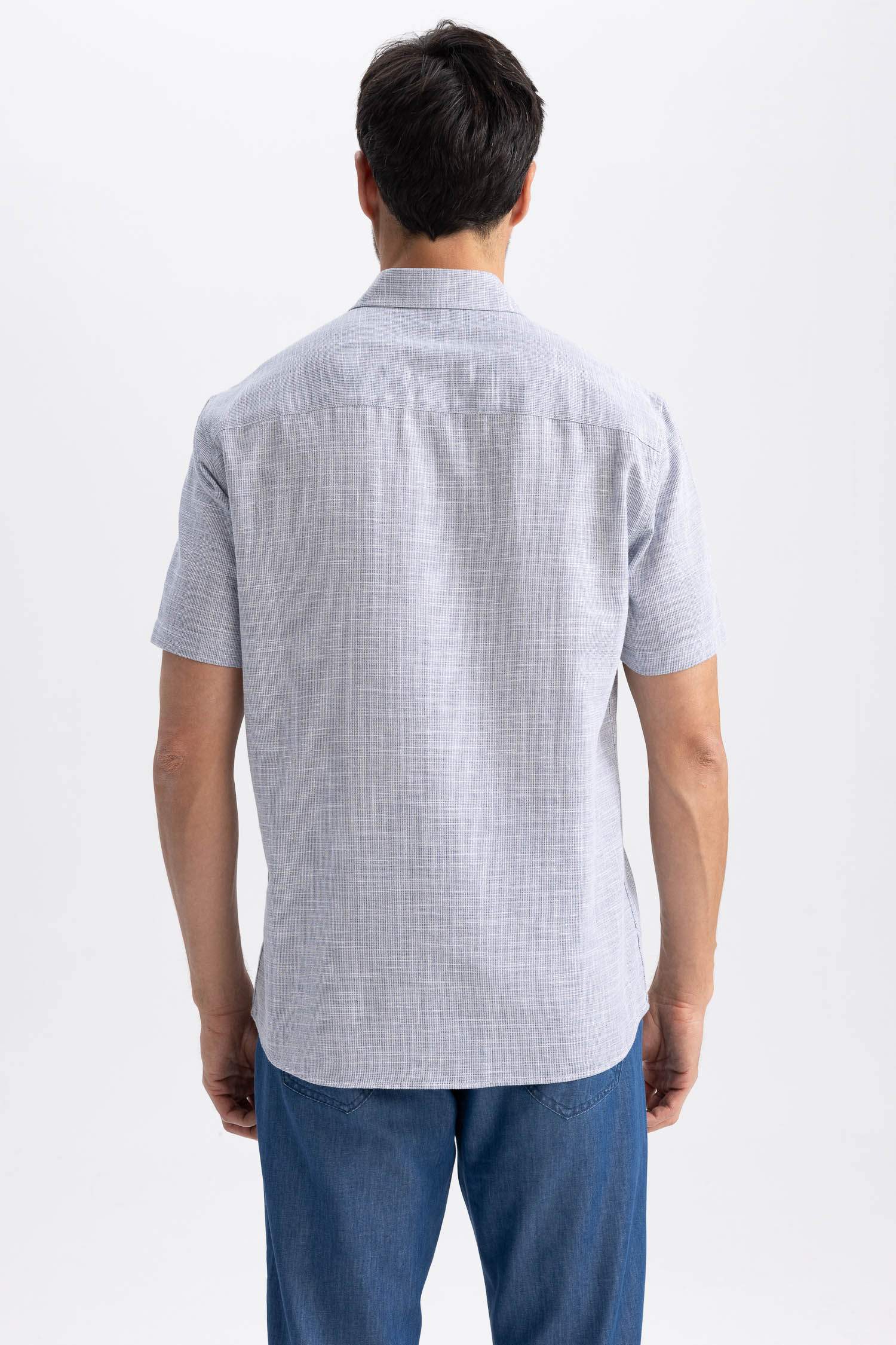 Chemise à manches courtes en coton à Coupe Régulière