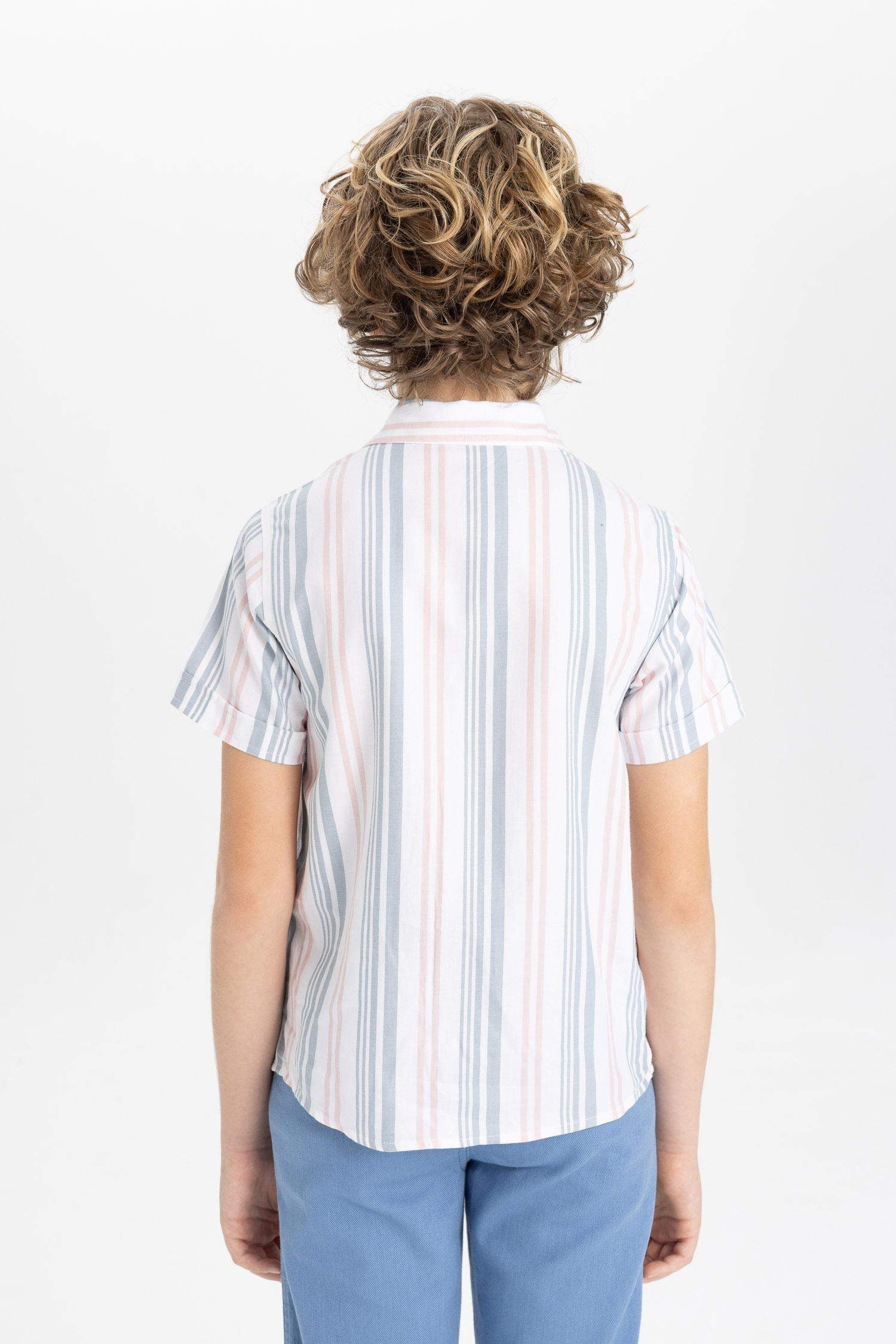 Erkek Çocuk Polo Yaka Twill Kısa Kollu Gömlek