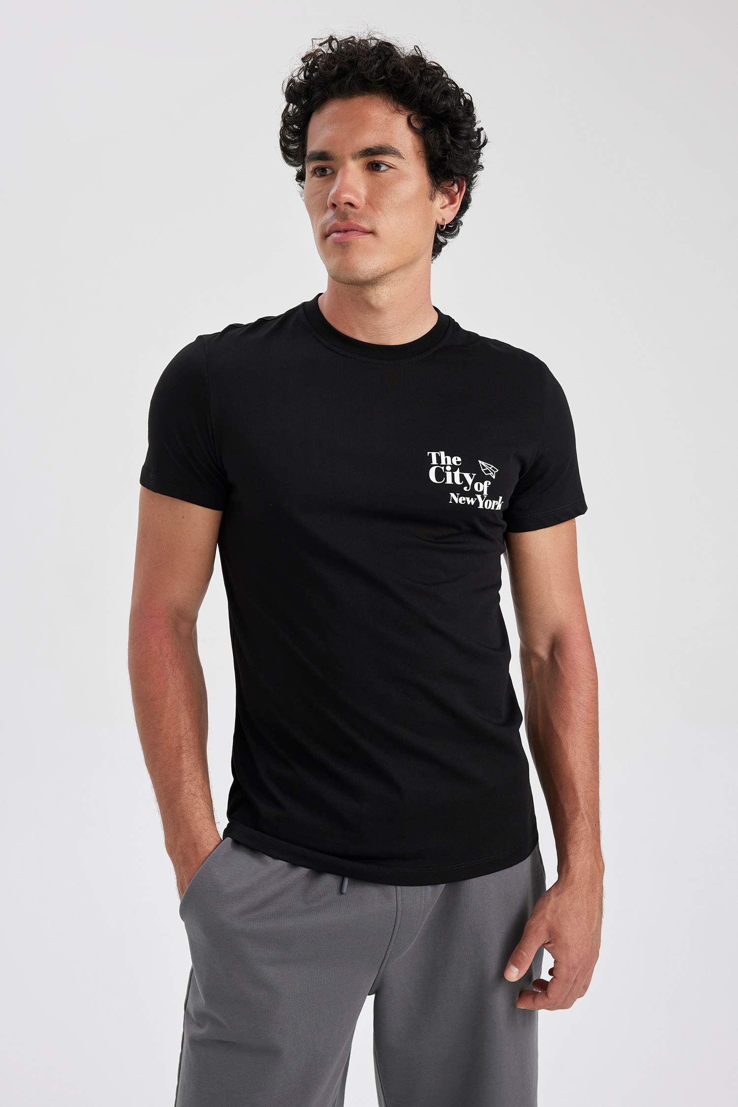 Slim Fit Crew Neck Printed T-Shirt