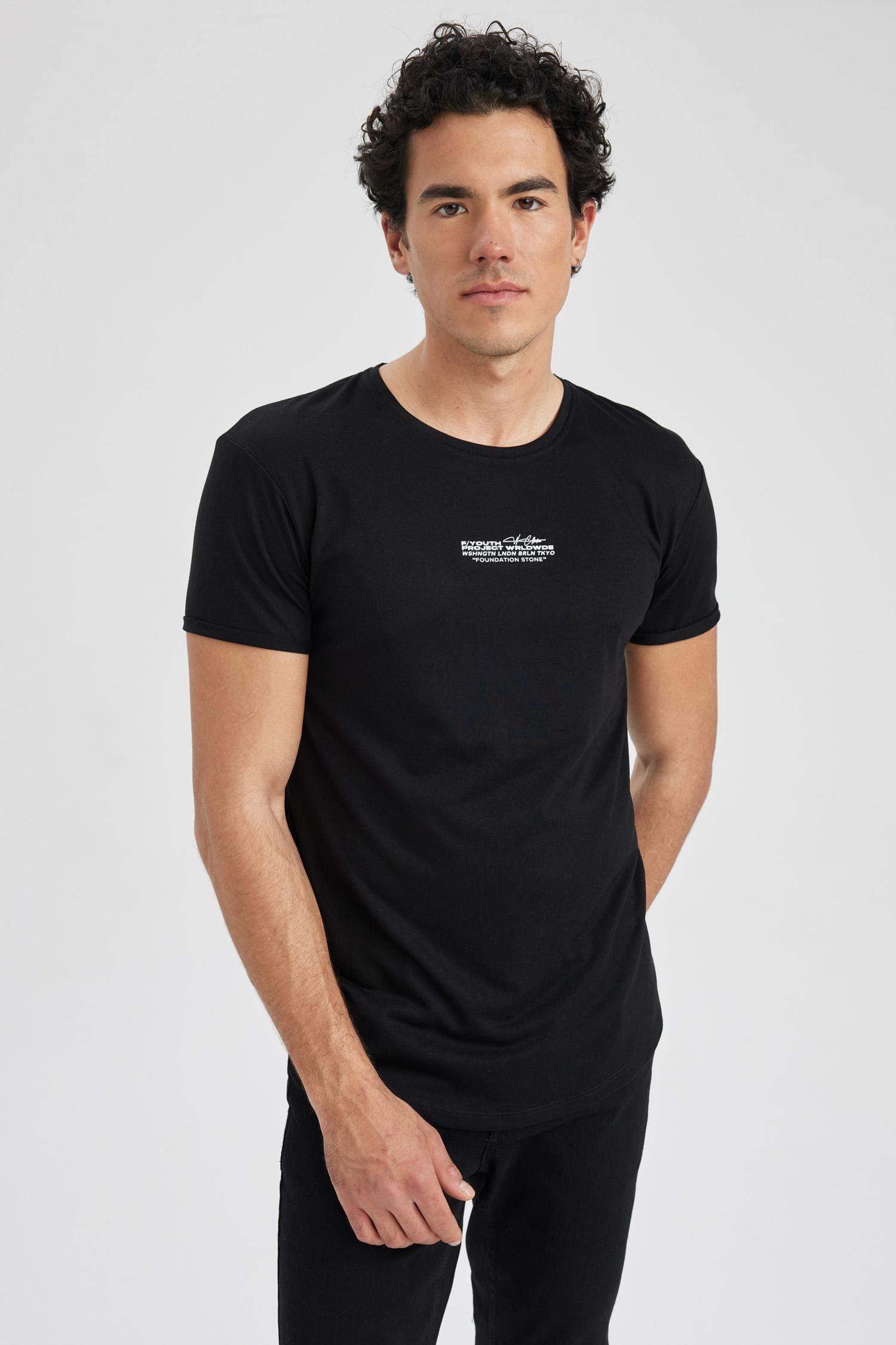 дөңгелек жаға минималл Қысқа жеңді футболка