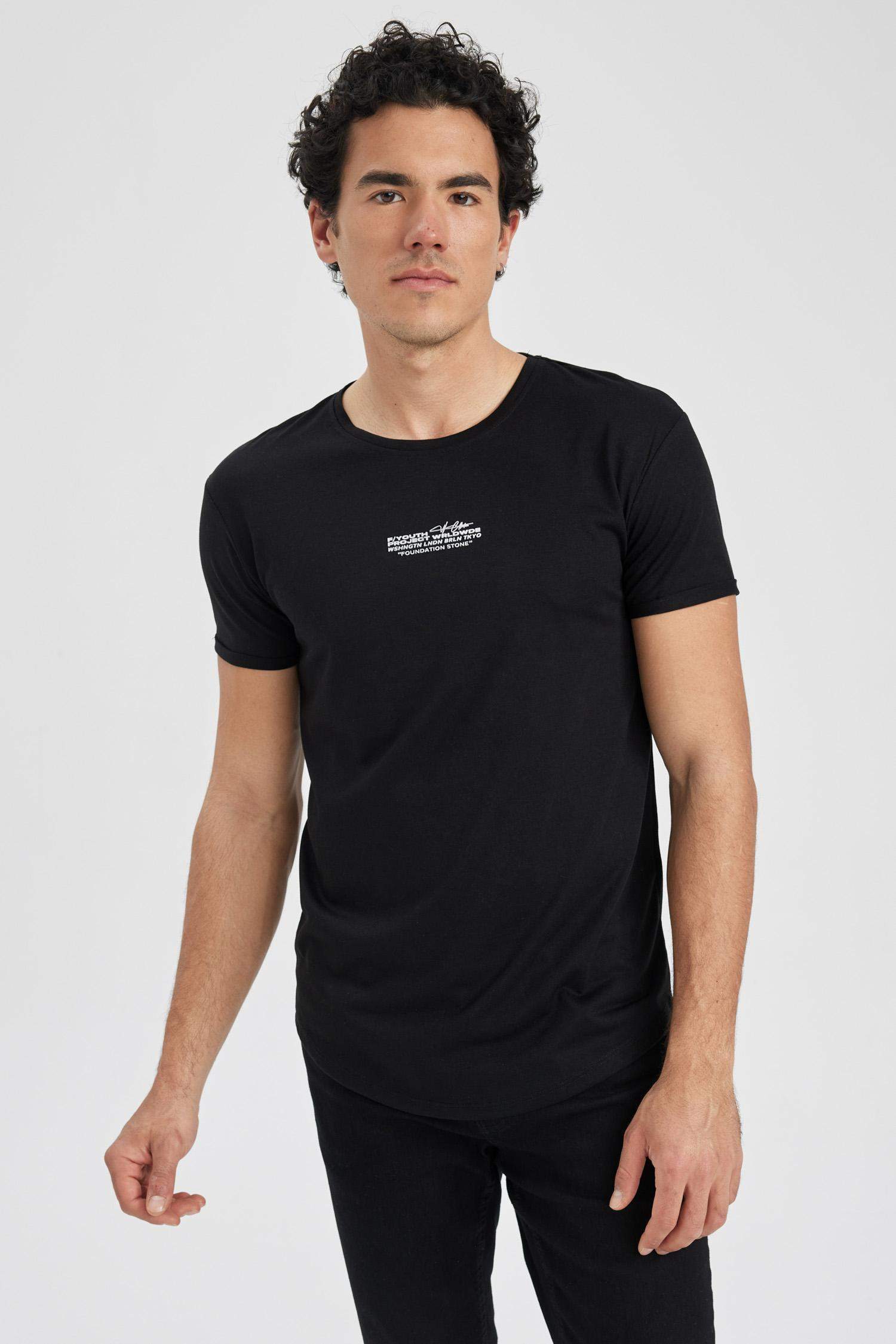 дөңгелек жаға минималл Қысқа жеңді футболка