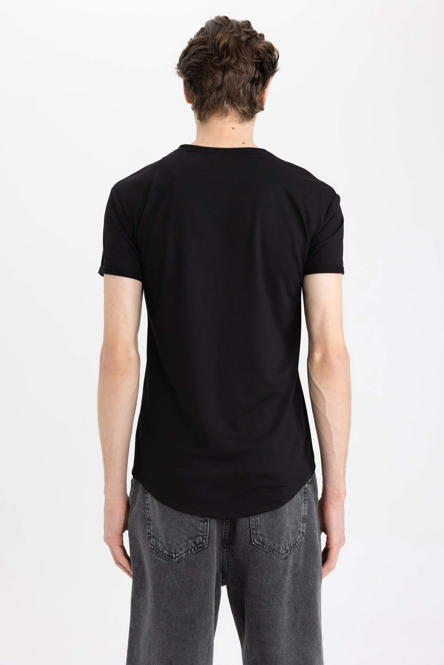 дөңгелек жаға минималл Қысқа жеңді футболка